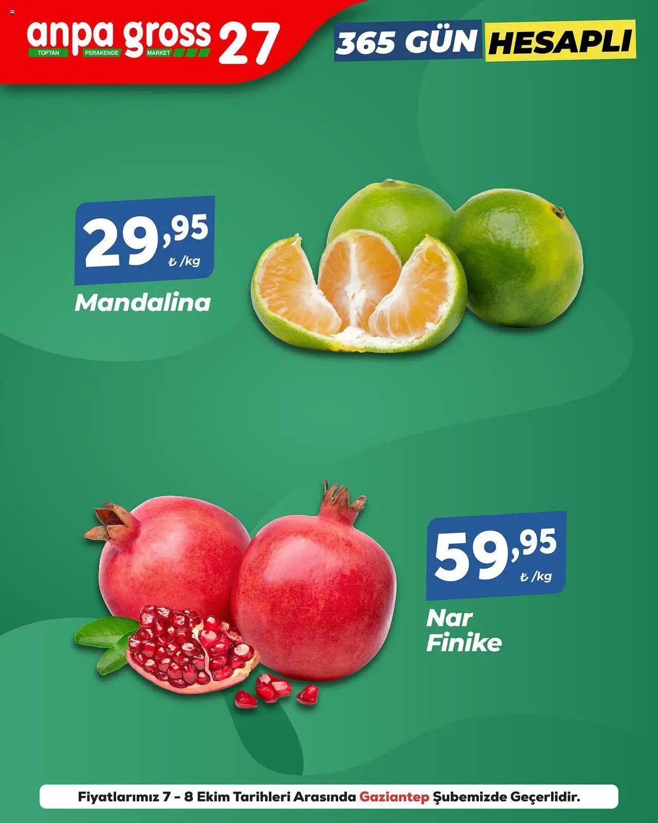 Anpa Gross Meyve Sebze - 07.10.2025 tarihinden itibaren geçerlidir | Sayfa: 1 | Ürünler: Mandalina