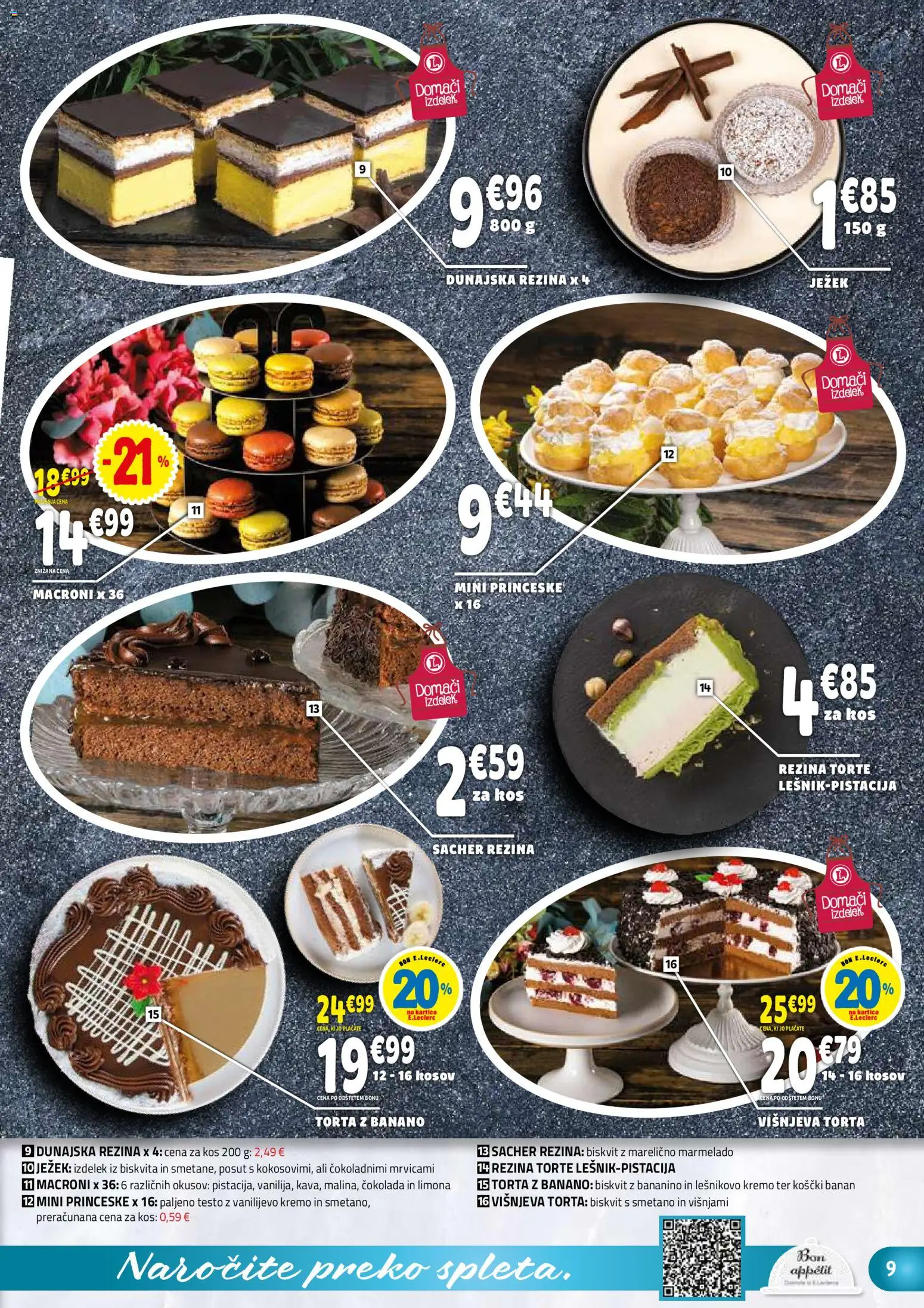 Novi E.leclerc katalog ponudbe – veljaven od 18.02.2026 | Stran: 9 | Izdelki: Torta, Kos, Cokolada, Limona