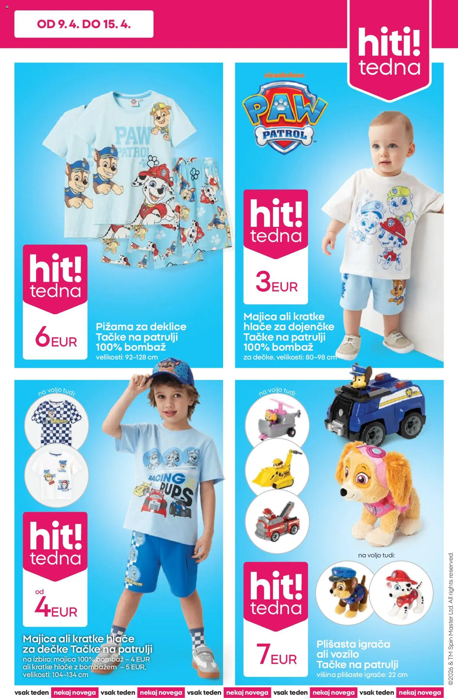 Novi Pepco katalog ponudbe – veljaven od 09.04.2026 | Stran: 3 | Izdelki: Pižama, Majica, Hlace, Kratke hlace