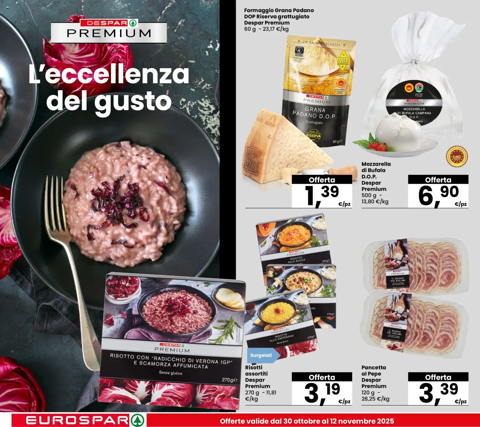 Volantino Eurospar del 30.10.2025 | Pagina: 12 | Prodotti: Pancetta, Pepe, Zucca, Grana Padano