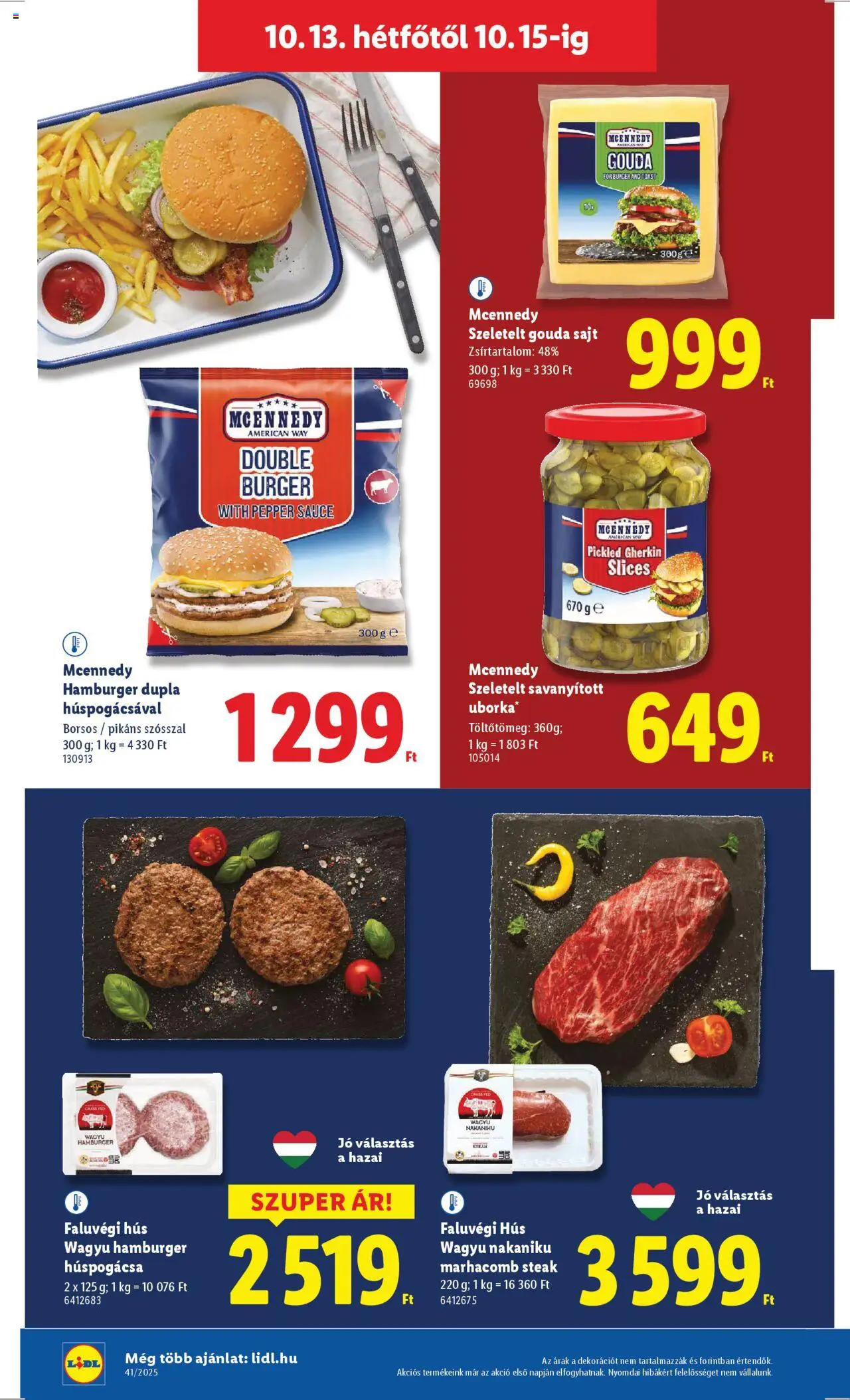 Lidl akciós ujság - amely érvényes a következő dátumtól: 09.10.2025 | Oldal: 60 | Termékek: Hamburger, Hús, Gouda, Sajt