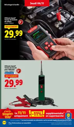 LIDL - Prévisualisation de Ultimate Speed® Testeur de batterie de voiture, Testeur de batterie de voiture, L'unité. n°480247 valide à partir de 06.11.2025 | Page: 46 | Produits: Batterie