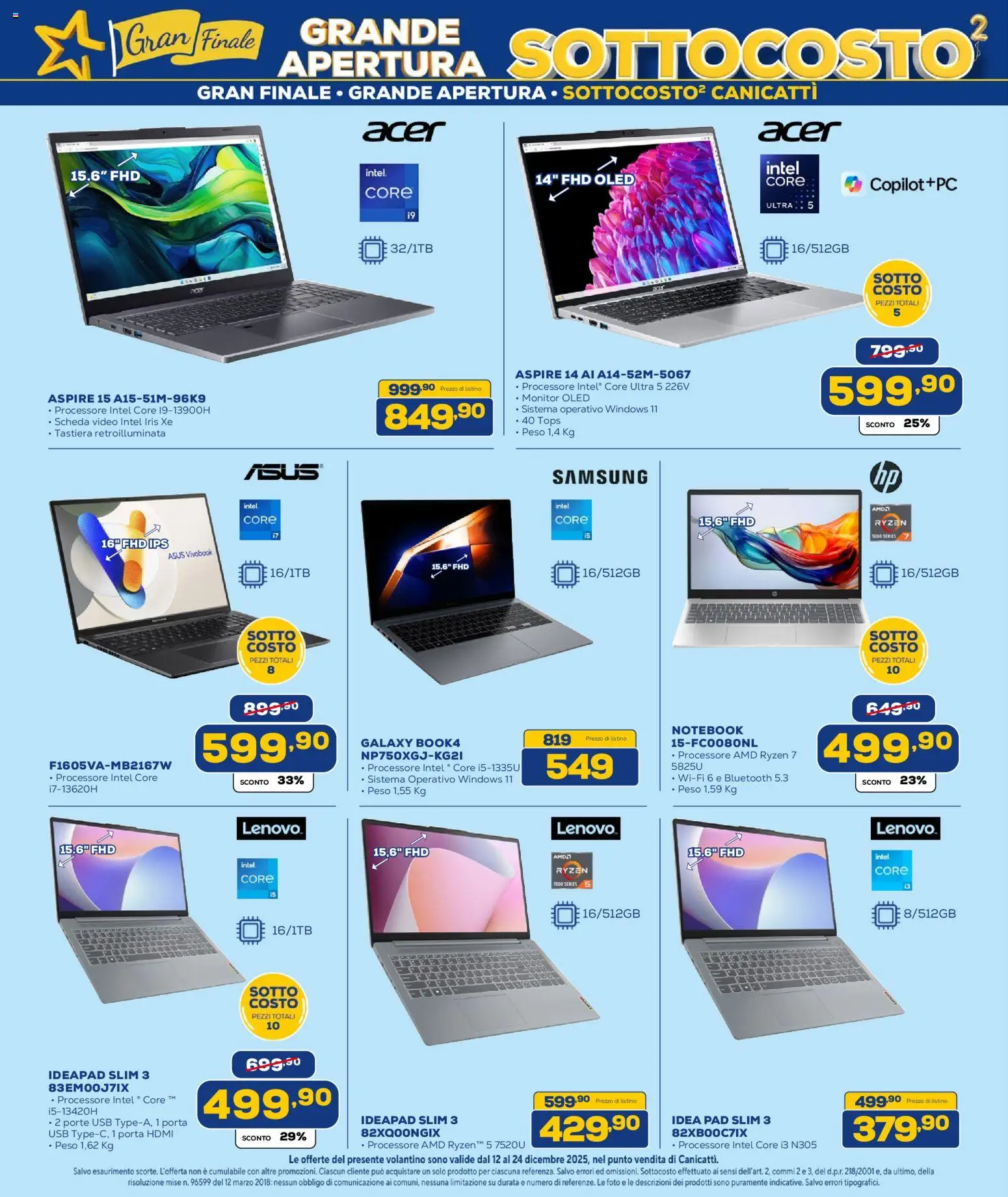 Volantino Euronics del 12.12.2025 | Pagina: 7 | Prodotti: Monitor, Notebook, USB, Samsung