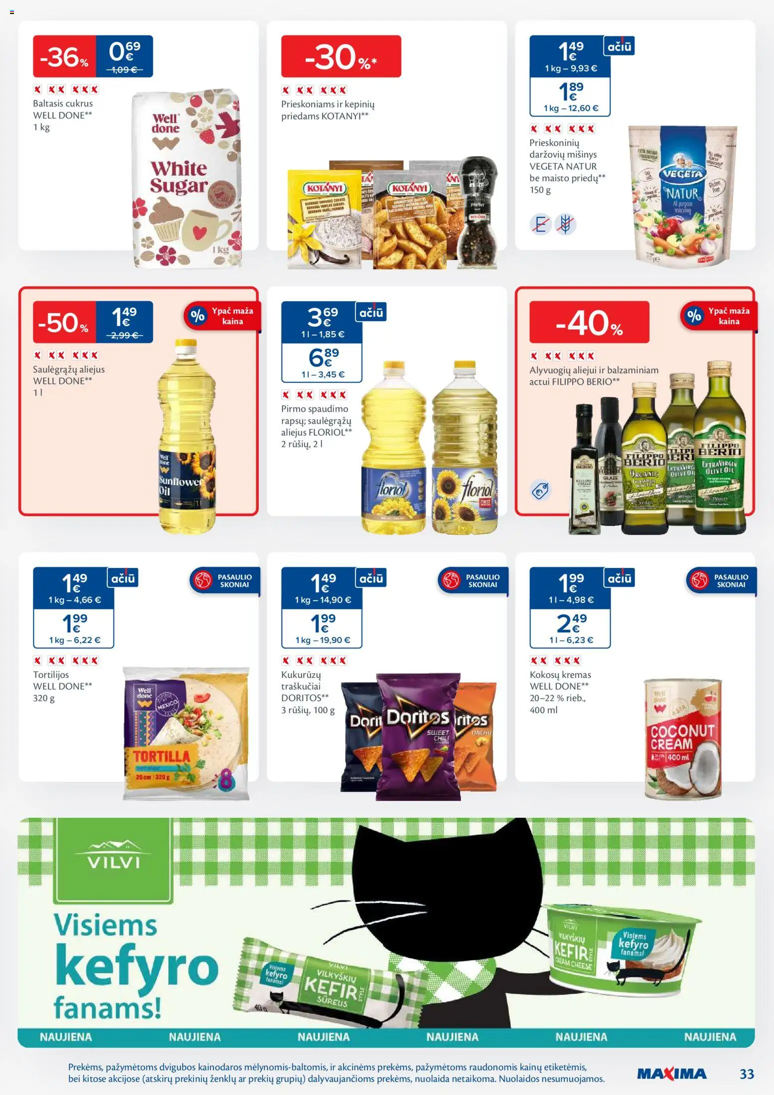MAXIMA akcijos nuo 25.11.2025 | Puslapis: 33 | Prekių: Sūrelis, Aliejus, Alyvuogių aliejus, Traškučiai