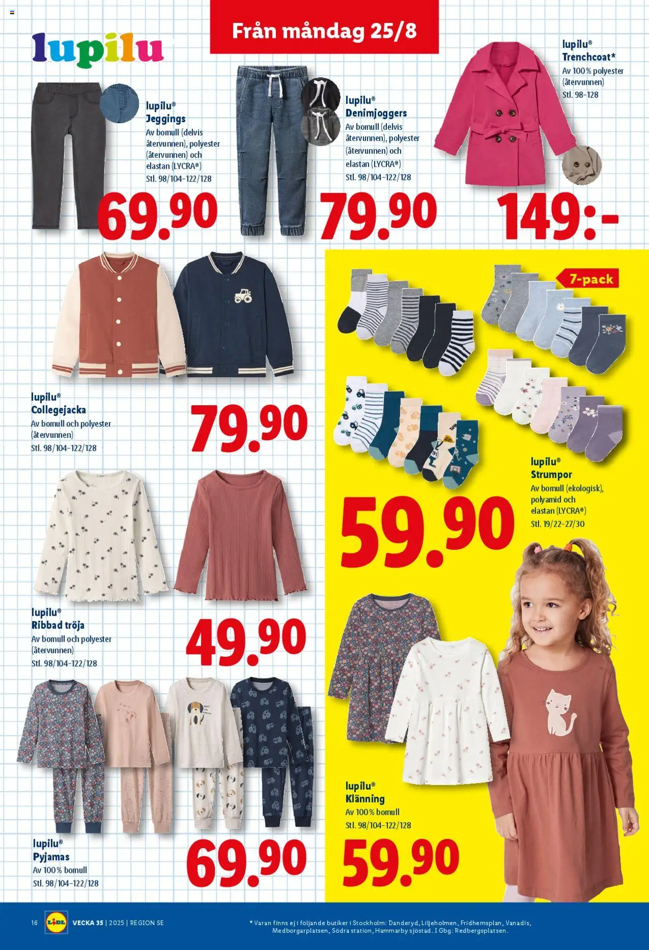 Lidl reklamblad aktuell från 25.08.2025 | Sida: 18 | Produkter: Tröja, Strumpor, Pyjamas, Klänning