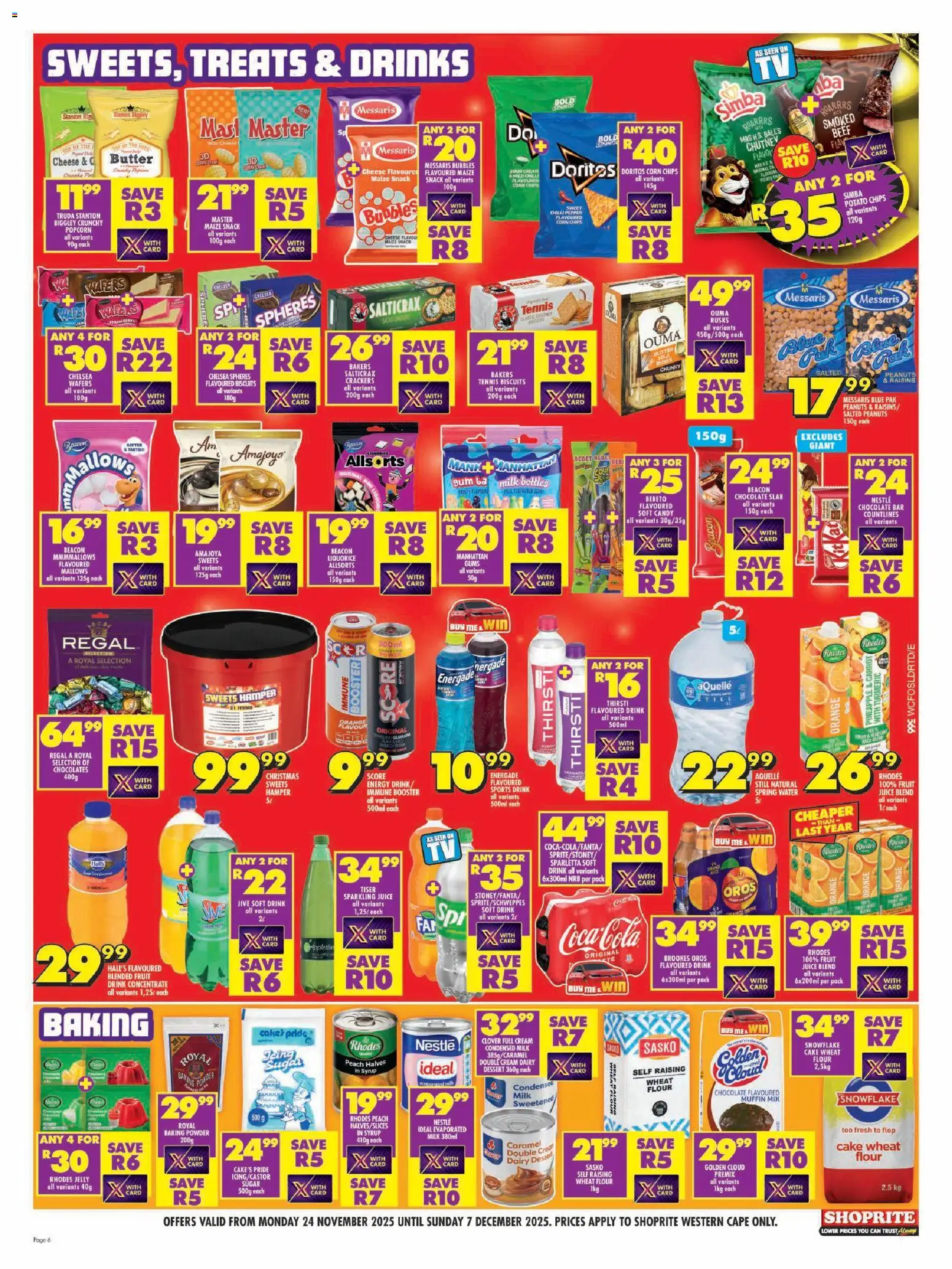 New Shoprite catalogue – valid from 24.11.2025 | Page: 6 | Products: Pineapple, Baking powder, Sugar, Pepper