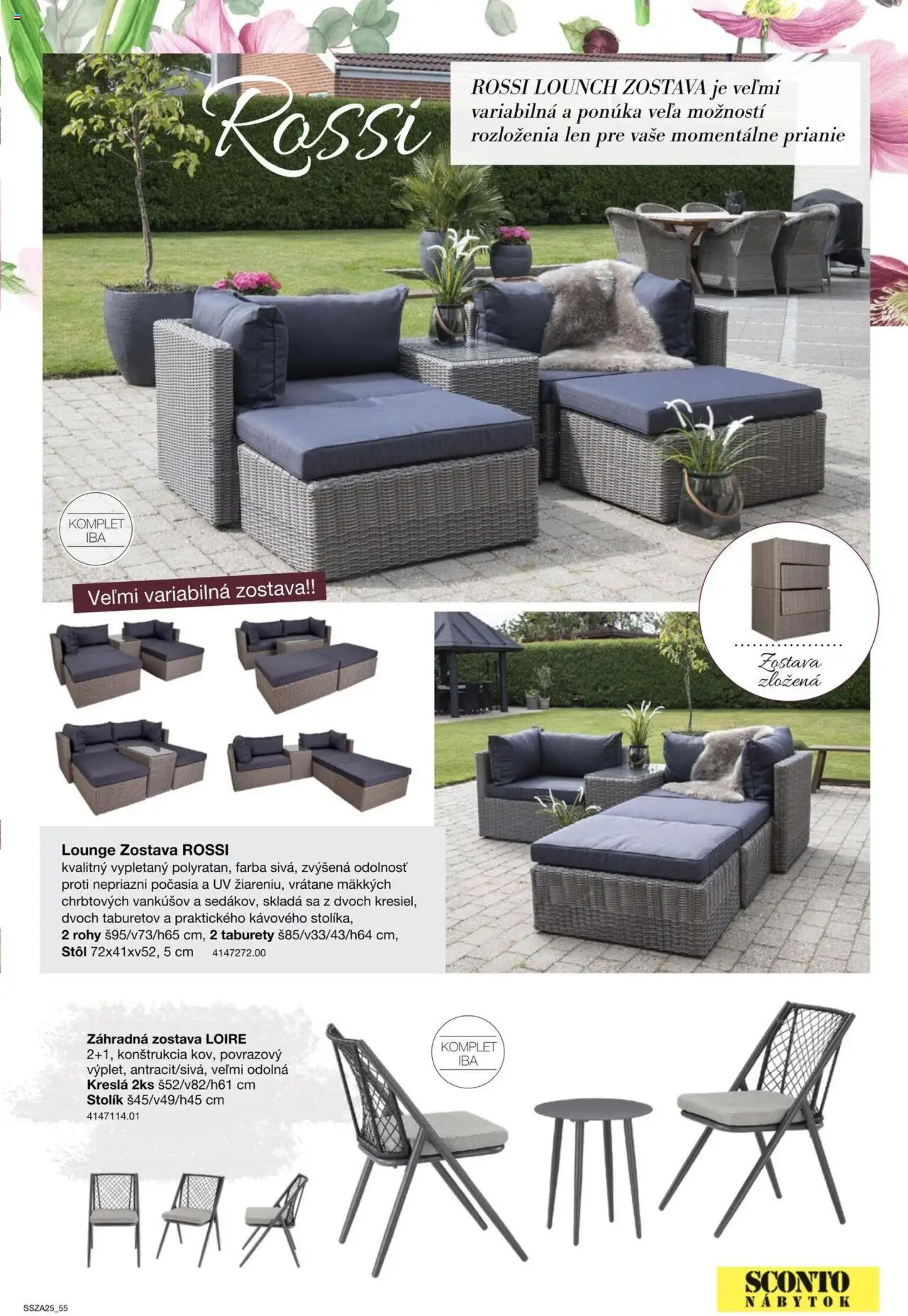 Nové Sconto nábytok akcie – leták je platný od 21.02.2025 | Strana: 55 | Produkty: Nábytok, Kreslá, Stôl
