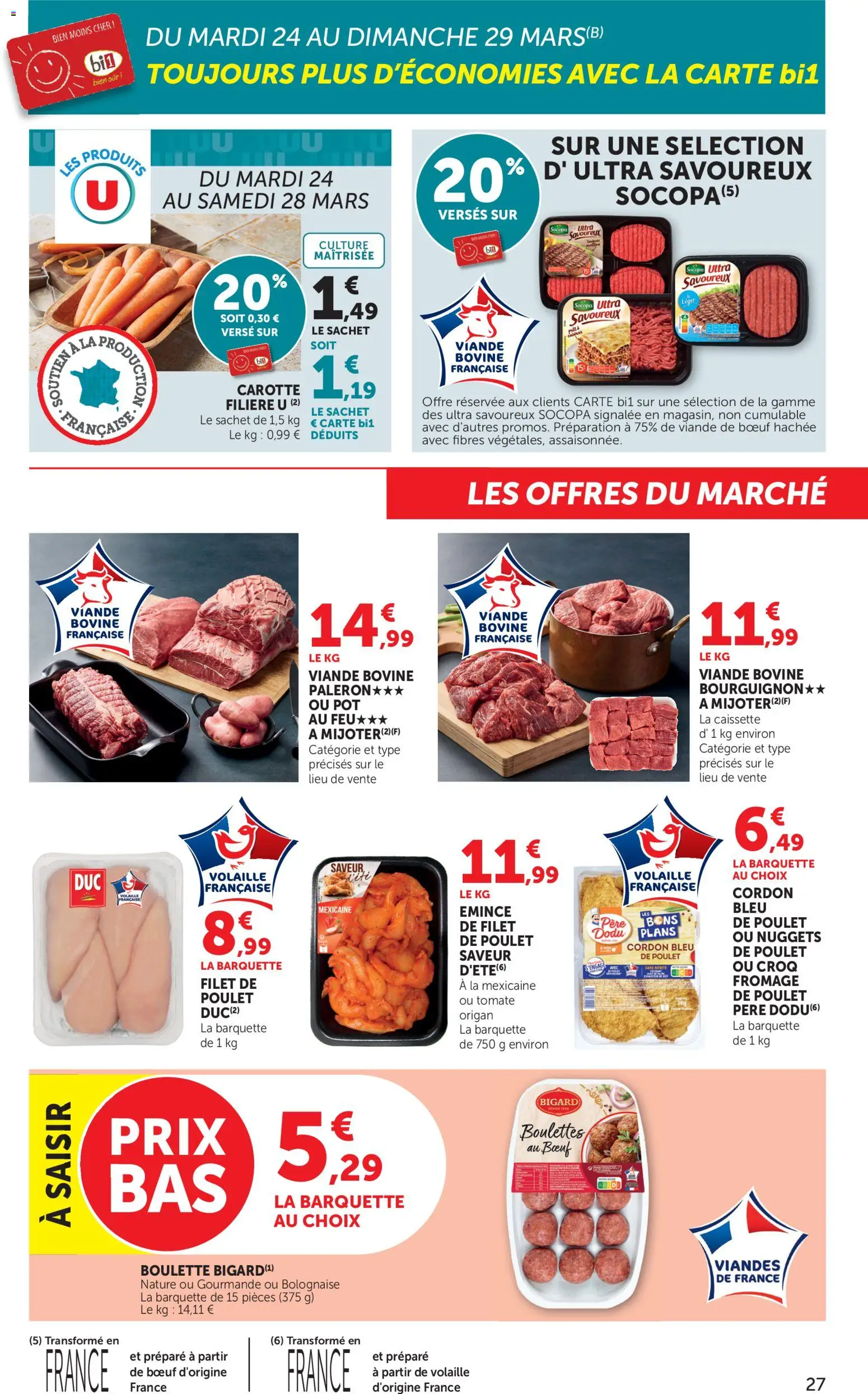 {H1} | Page: 27 | Produits: Viande de bœuf, Volaille, Viande, Cordon bleu
