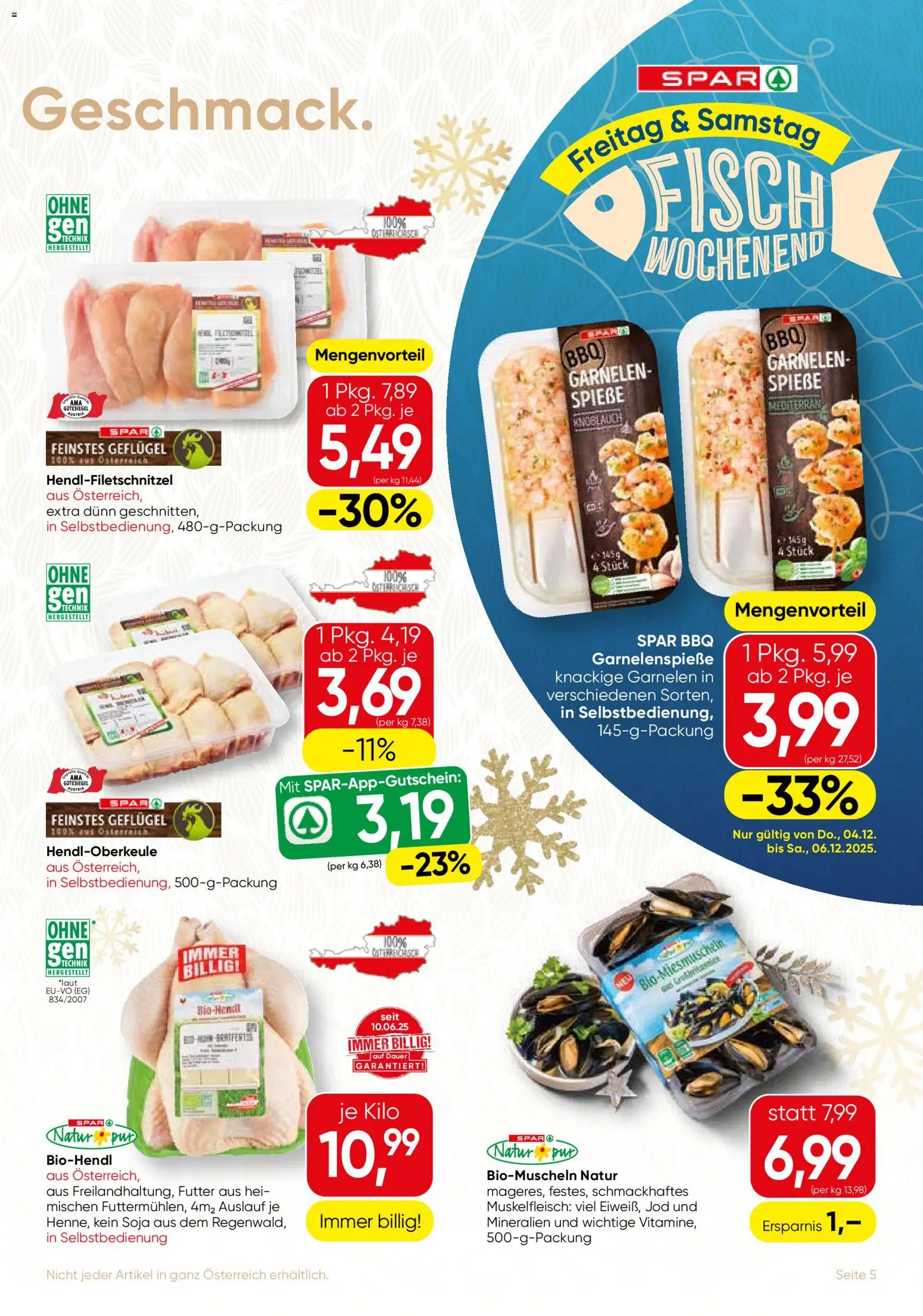 SPAR Gourmet Flugblatt gültig ab 04.12.2025 | Seite: 5 | Produkte: Knoblauch, Fisch