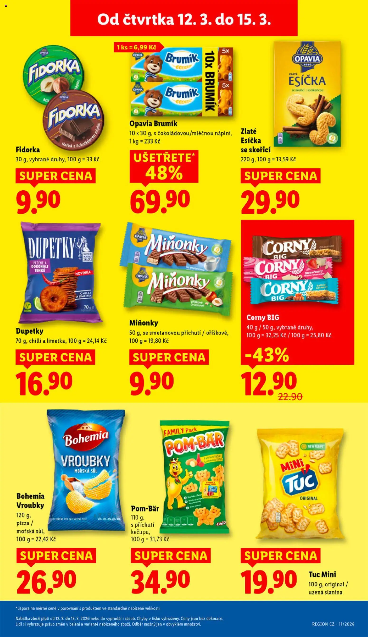 Lidl leták od 12.03.2026 | Strana: 23 | Produkty: Dupetky, Slanina, Brumik, Fidorka