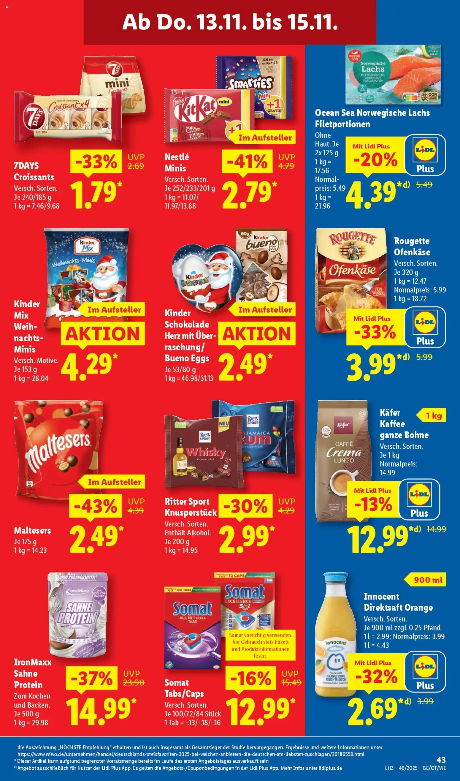 Lidl Prospekt Hilders – gültig ab 10.11.2025 | Seite: 61 | Produkte: Kaffee, Ritter sport, Croissant, Lachs