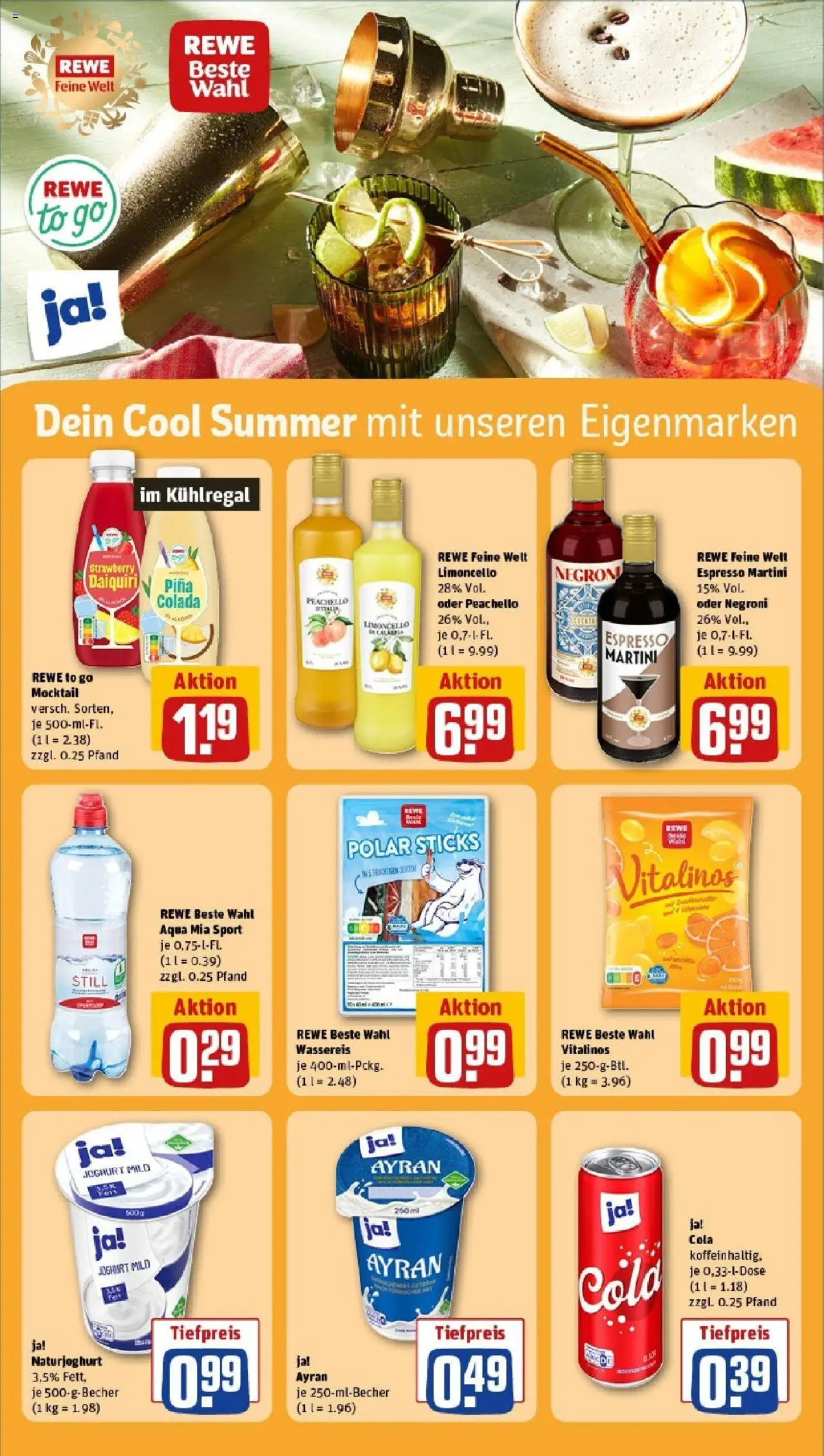 Rewe prospekt St. Ingbert / Rohrbach	 - gültig ab dem 08.06.2025 | Seite: 13 | Produkte: Martini, Cola, Joghurt, Limoncello