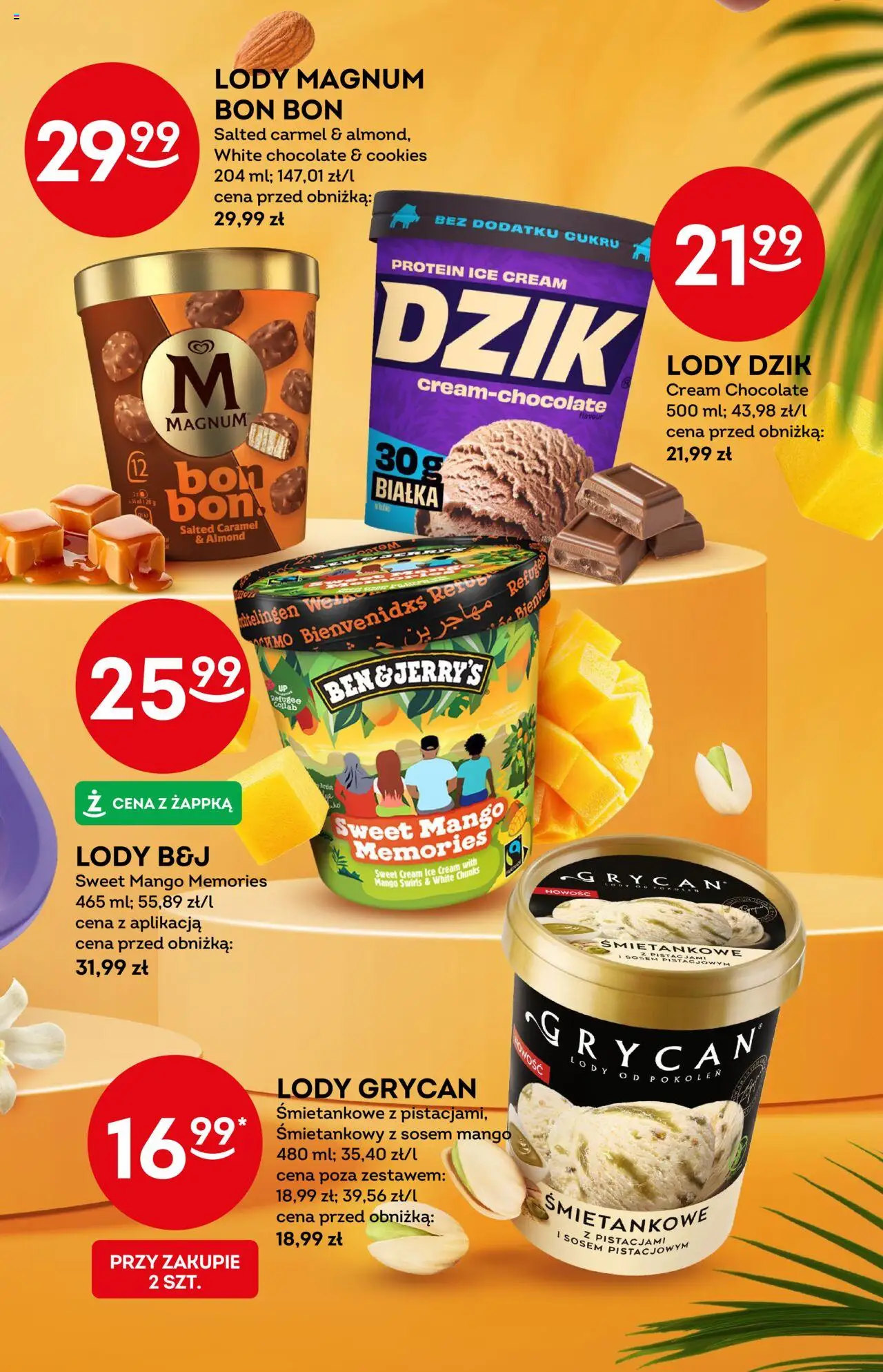 Żabka Gazetka - Lody od 30.07.2025 | Strona: 17 | Produkty: Mango, Lody Grycan, Lody Magnum, Lody