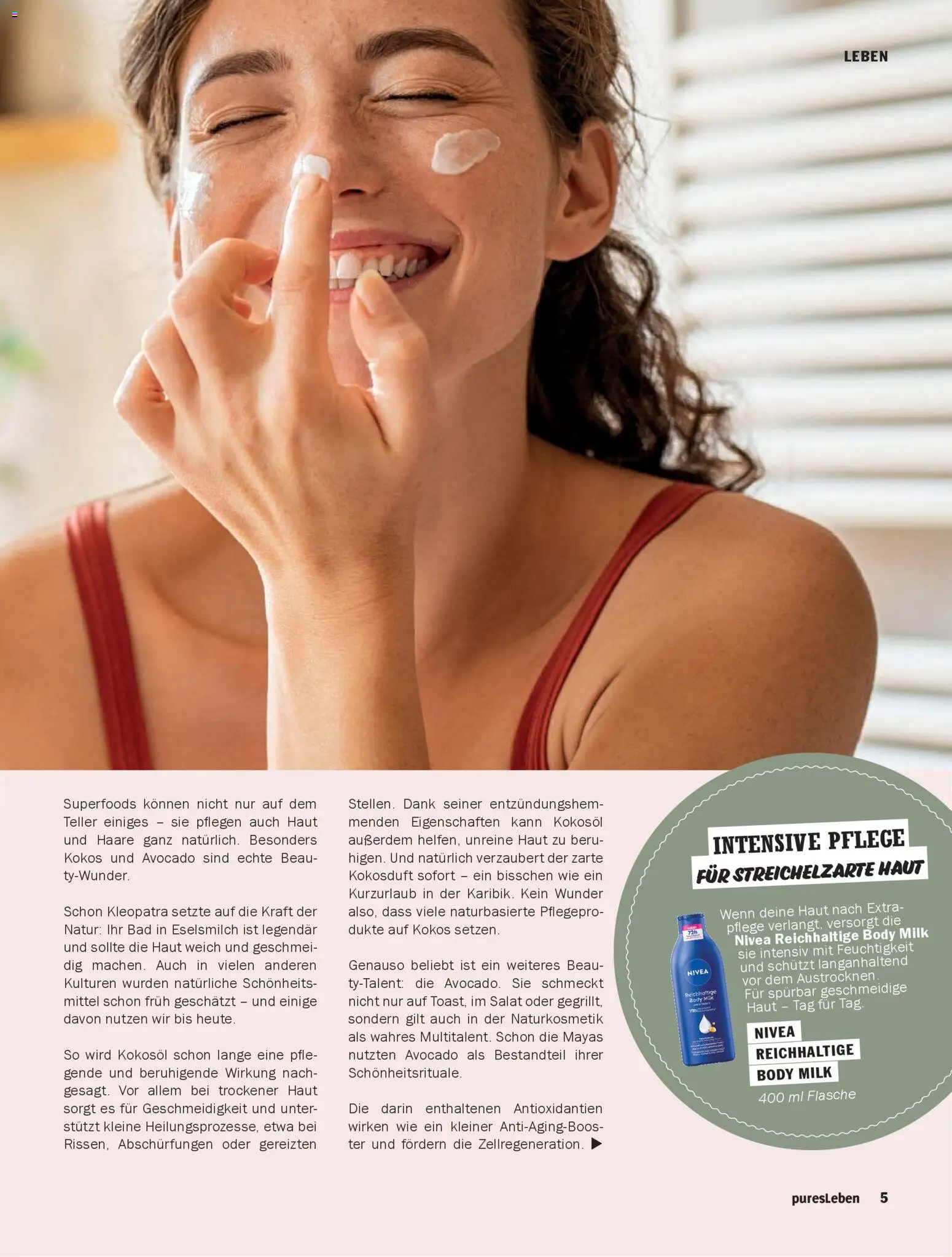 HIT pures Leben 02/2026 – gültig ab 14.04.2026 | Seite: 5 | Produkte: Bad, Avocado, Body Milk, Salat