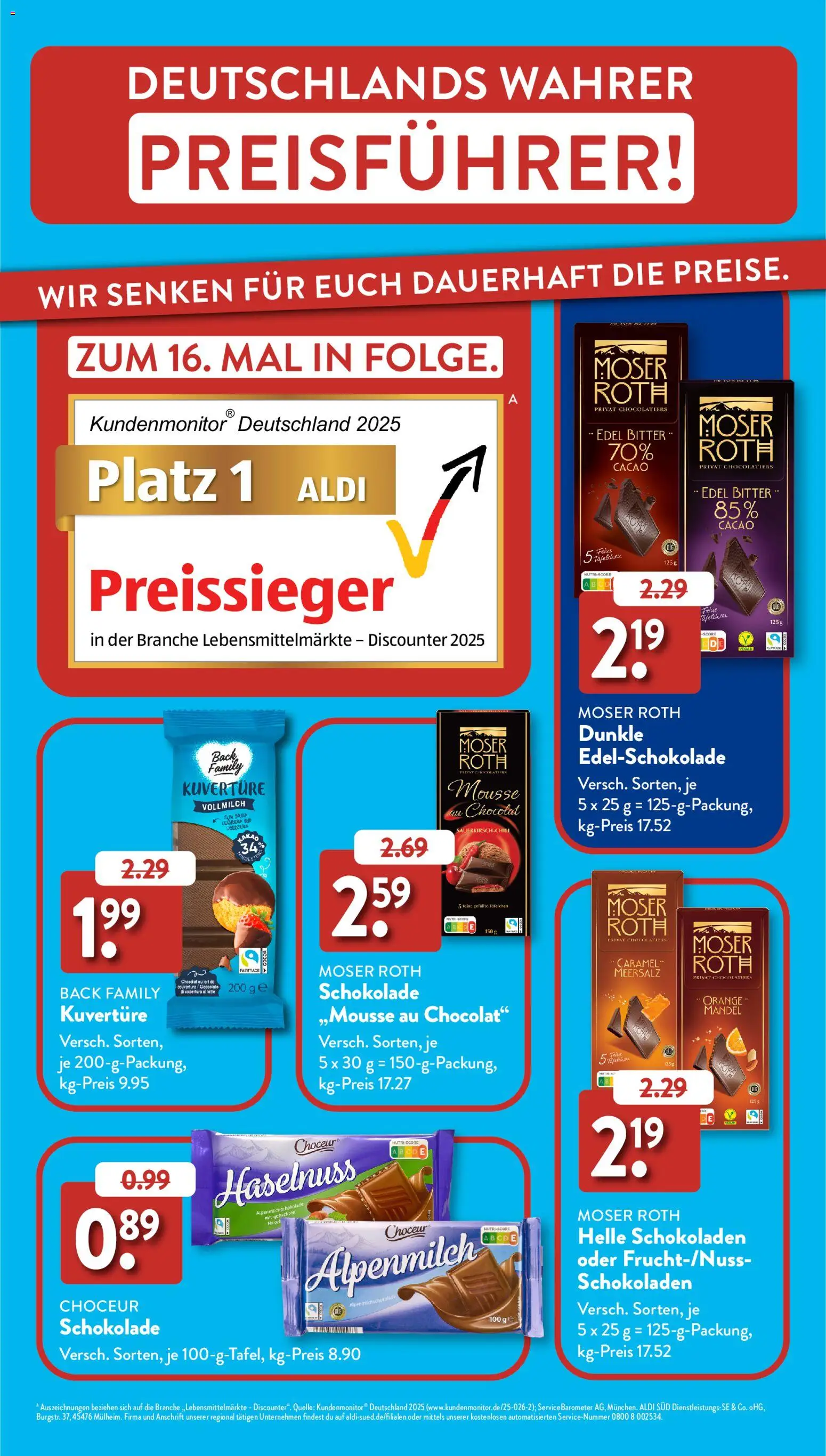 Aldi Süd Prospekt 	 – gültig ab 09.02.2026 | Seite: 29 | Produkte: Milch, Joghurt, Schokolade