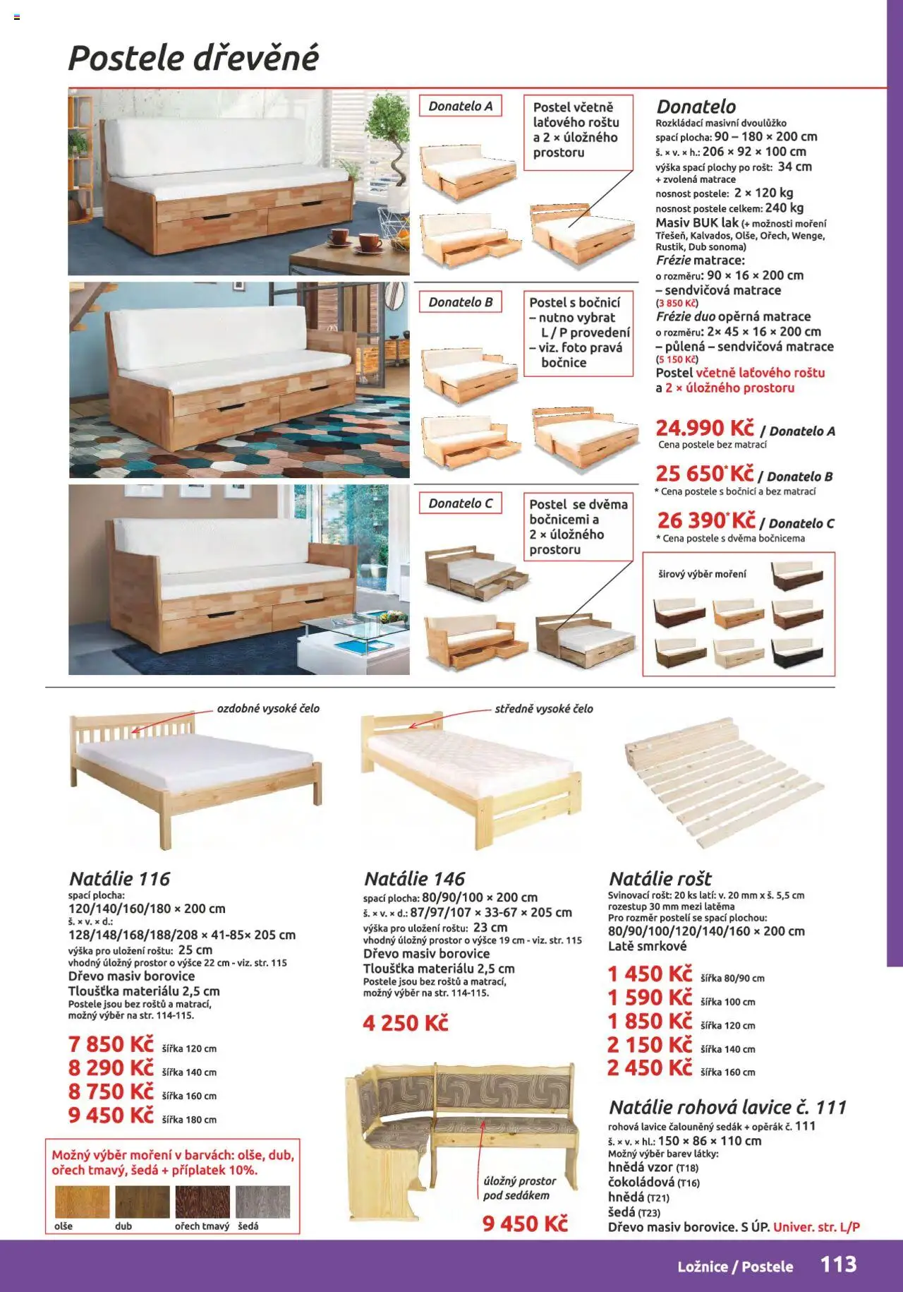 ORFA nábytek katalog 2024-2025 od 15.08.2024 | Strana: 113 | Produkty: Postel, Matrace, Rošt, Lavice