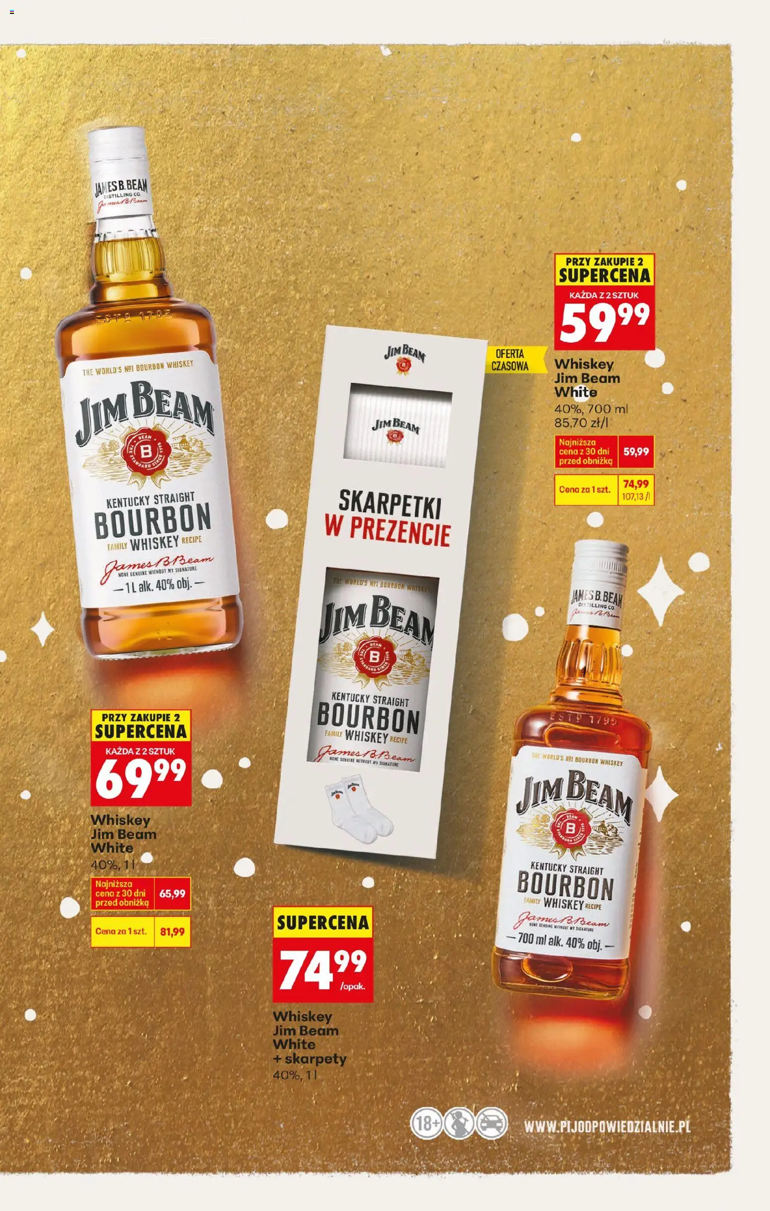 Biedronka gazetka - Czas na toast od 27.12.2025 | Strona: 21 | Produkty: Skarpety, Skarpetki, Bourbon, Jim Beam