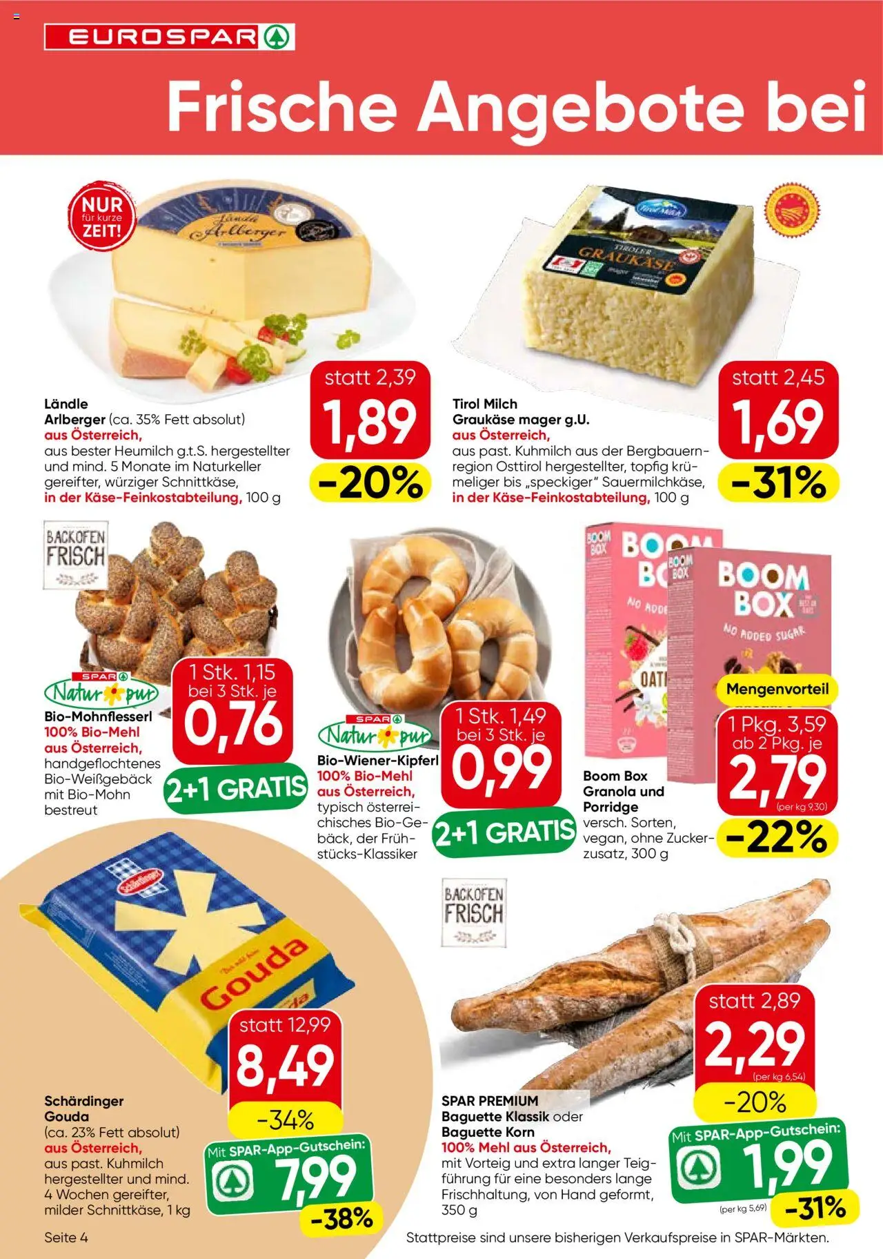 Eurospar Flugblatt gültig ab 14.08.2025 | Seite: 4 | Produkte: Zucker, Jääkaappipakastin, Box, Milch