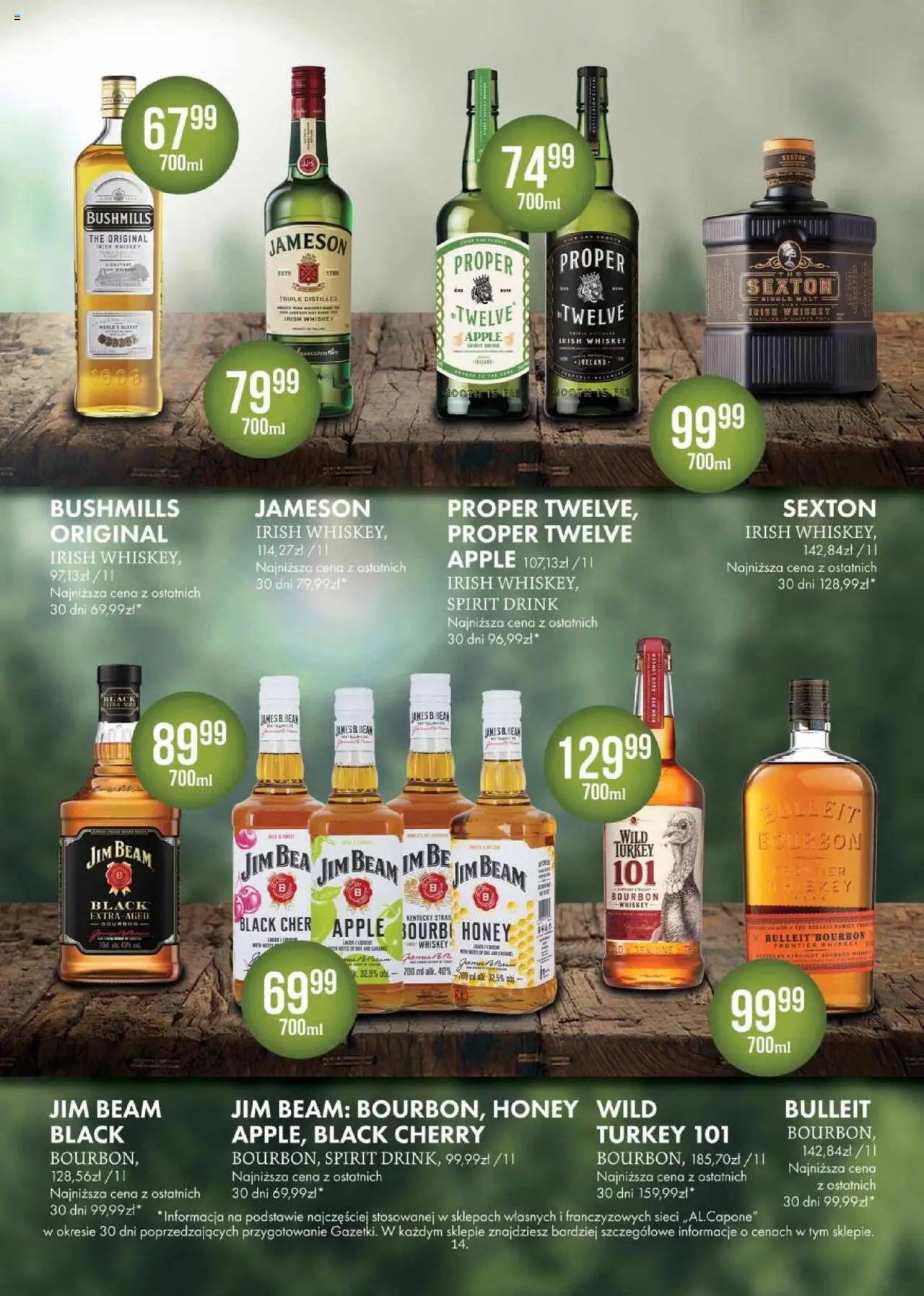 Al.Capone Gazetka od 09.06.2025 | Strona: 14 | Produkty: Jameson, Bourbon, Jim Beam, Wild Turkey