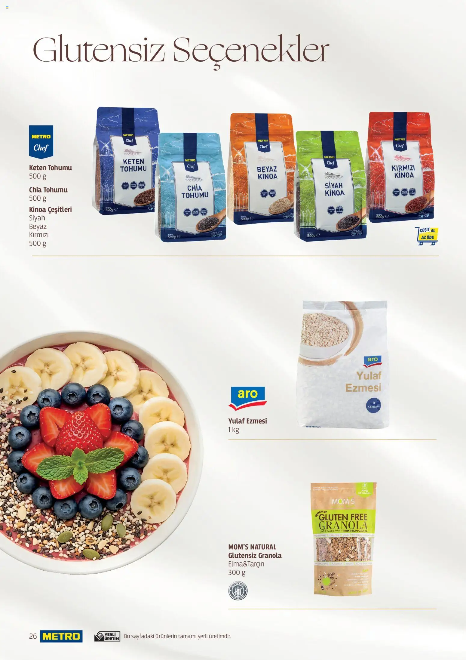 Metro - Pastacılık Kataloğu - 06.04.2026 tarihinden itibaren geçerlidir | Sayfa: 26 | Ürünler: Yulaf, Keten Tohumu