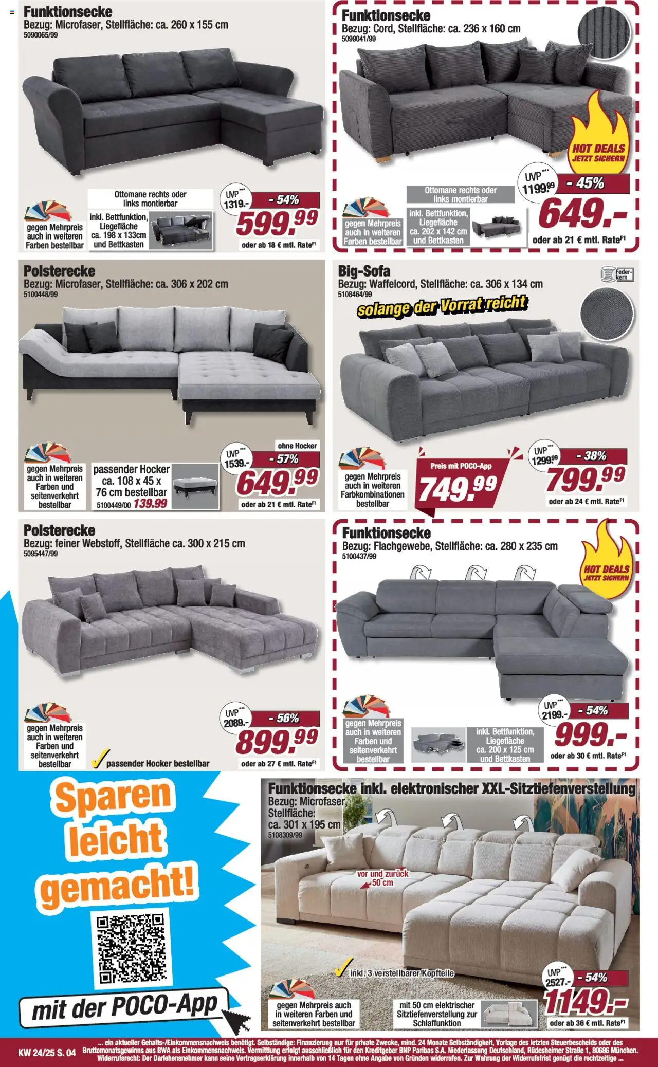 Poco Prospekt 	 - gültig ab dem 07.06.2025 | Seite: 4 | Produkte: Bigsofa, Hocker