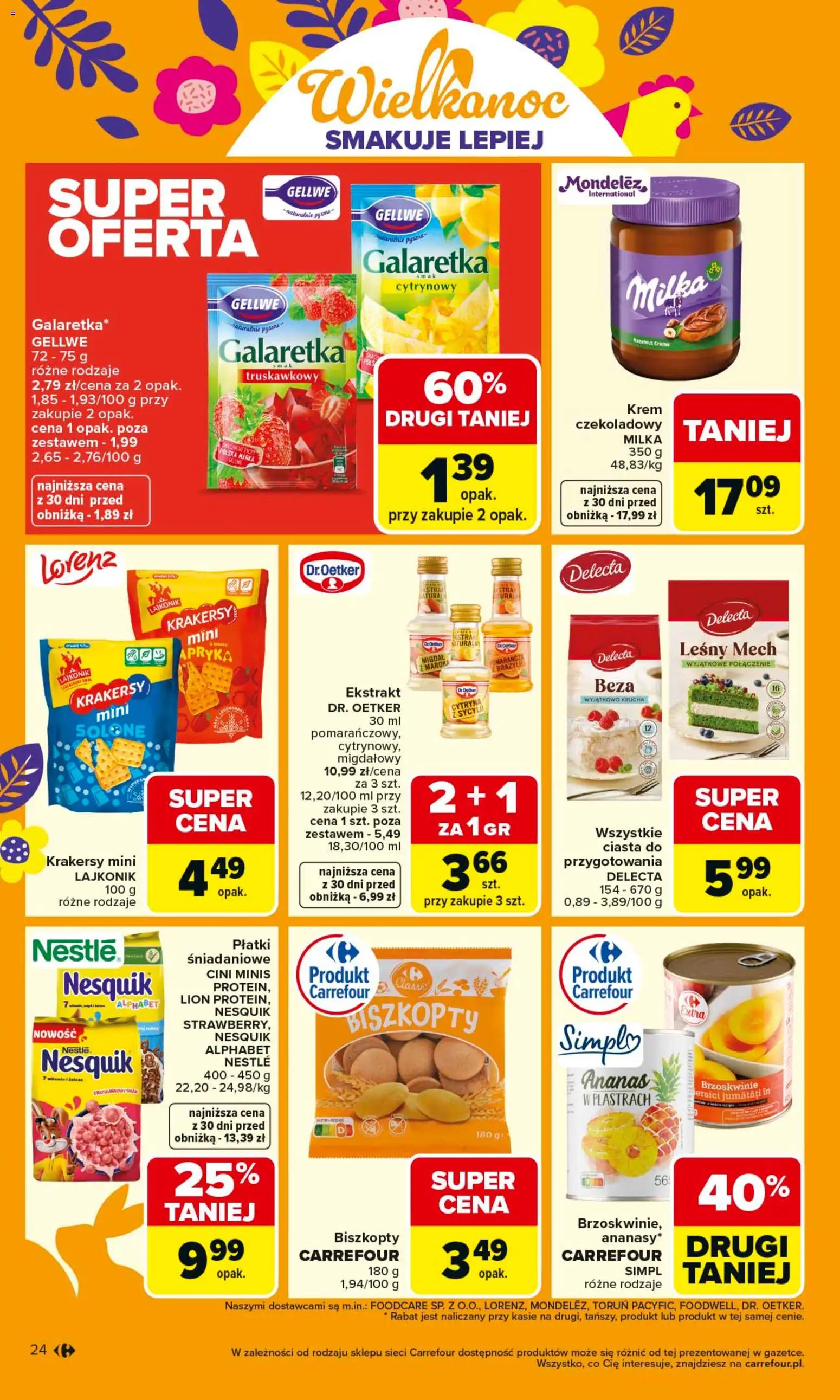 Carrefour gazetka od 23.03.2026 | Strona: 30 | Produkty: Galaretka, Milka, Płatki, Krem