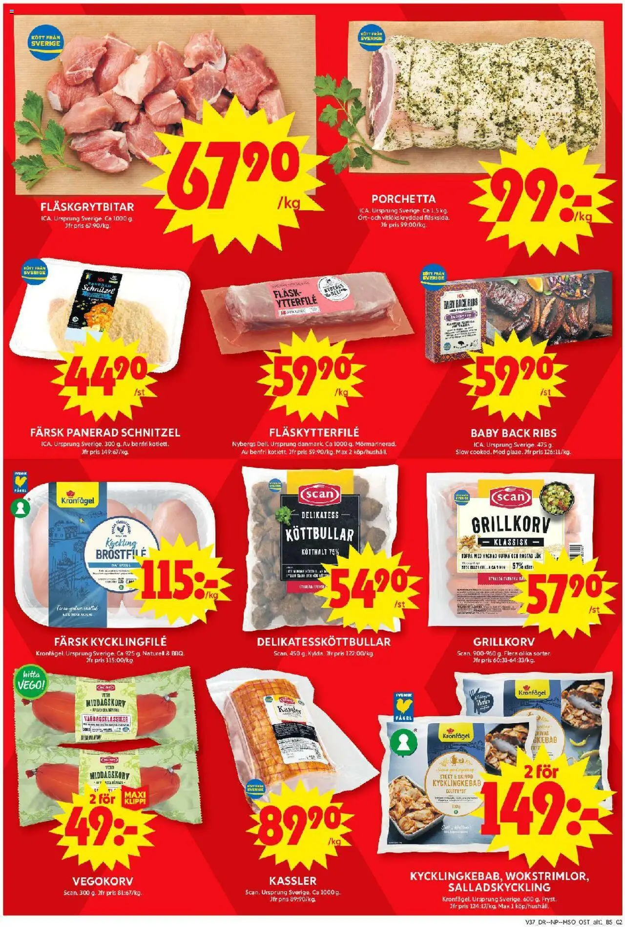 ICA Maxi reklamblad aktuell från 08.09.2025 | Sida: 2 | Produkter: Fläskytterfilé, Rostad lök, Fläsk, Gurka