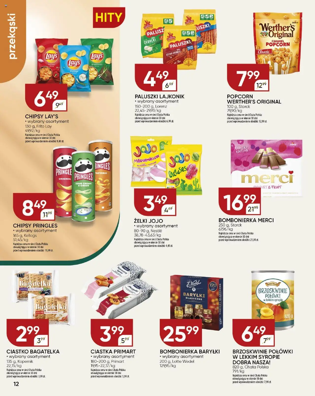 Chata Polska Gazetka od 17.06.2025 | Strona: 12 | Produkty: Żelki, Popcorn, Pringles, Ciastka