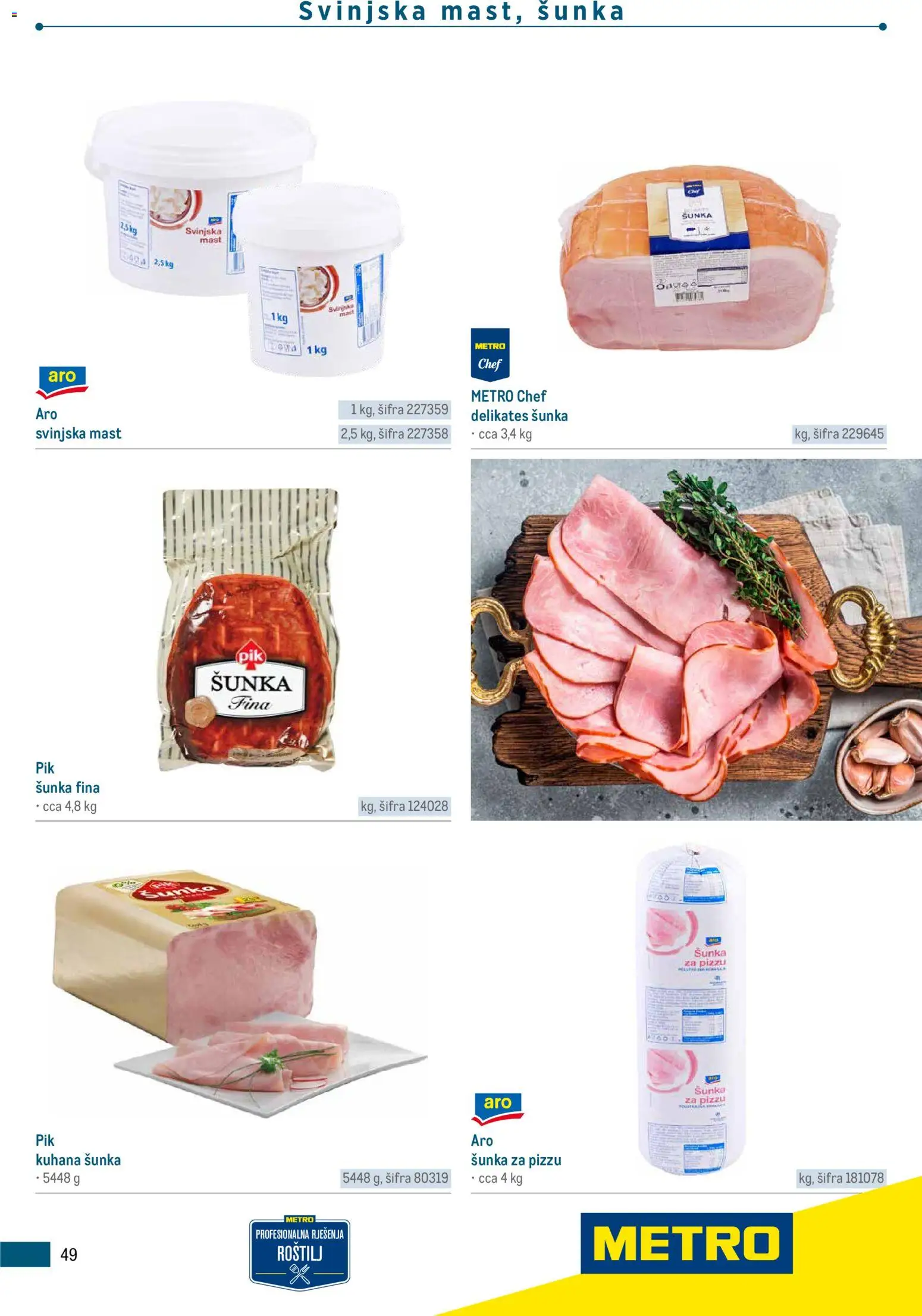 Metro katalog | vrijedi od 05.03.2026 | Stranica: 49 | Proizvodi: Roštilj, Mast, Šunka, Svinjska mast