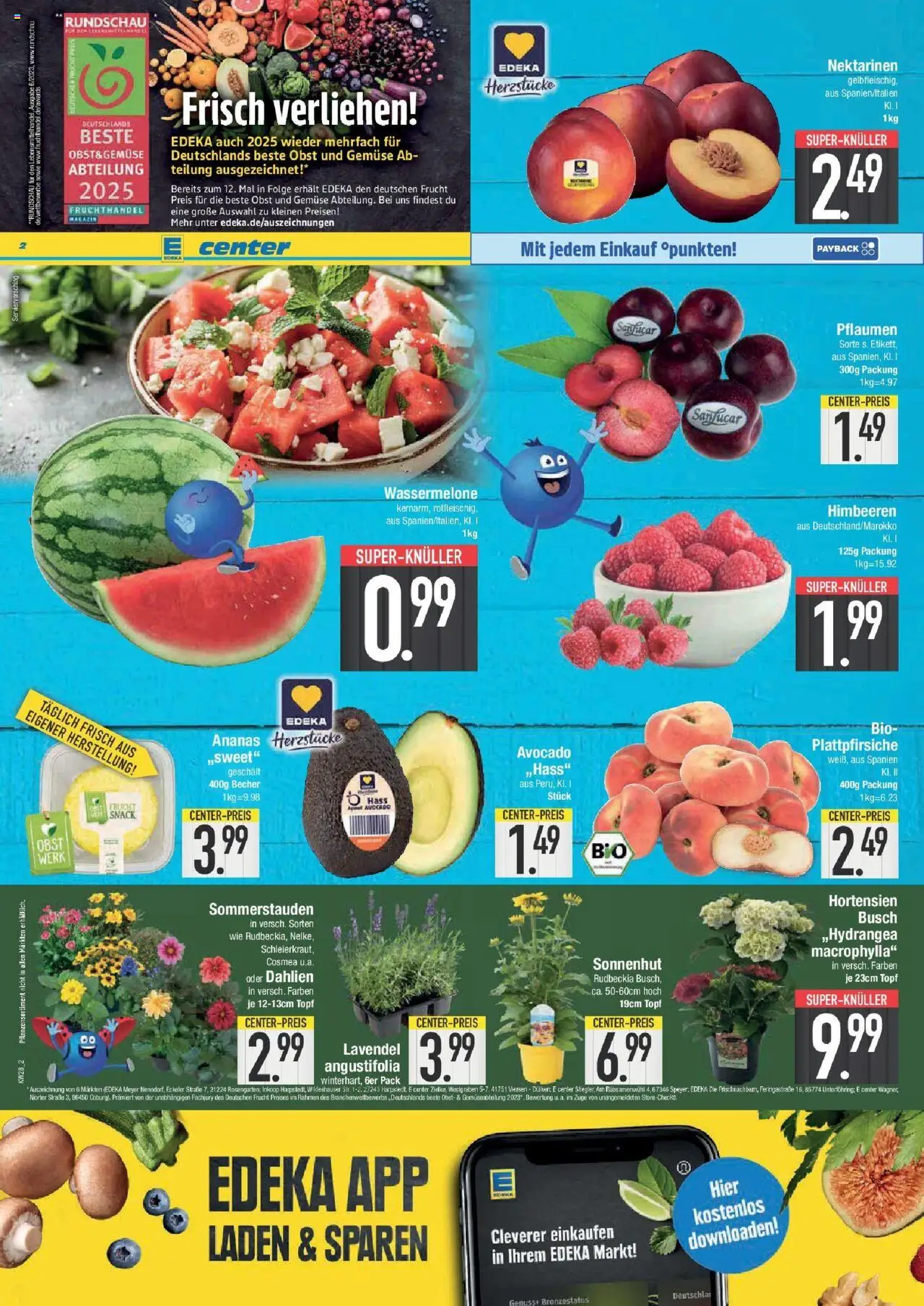 Edeka prospekt Ingolstadt	 - gültig ab dem 06.07.2025 | Seite: 2 | Produkte: Himbeeren, Pflaumen, Obst, Wassermelone