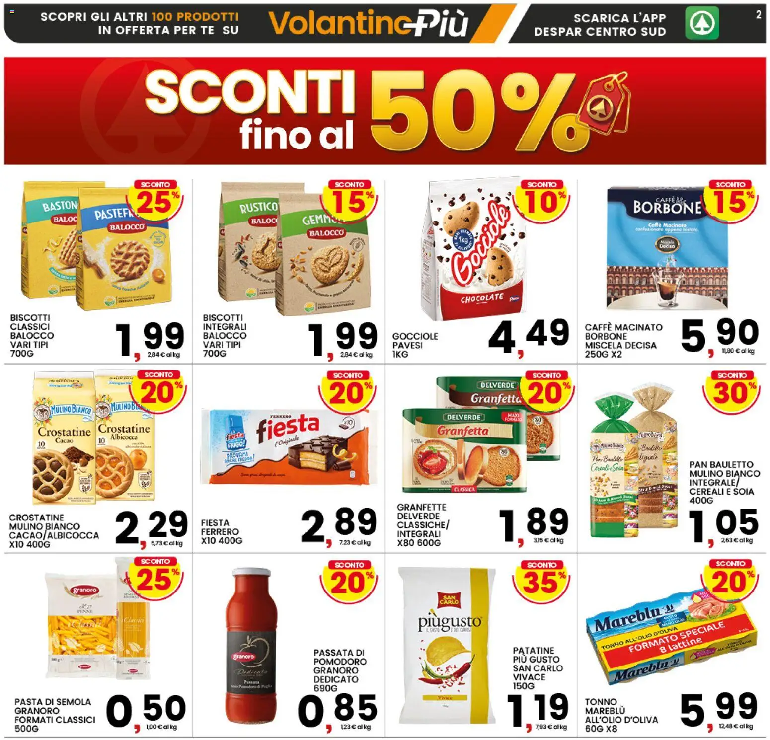 Volantino Interspar del 09.04.2026 | Pagina: 2 | Prodotti: Tè, Cereali, Crostatine, Cacao