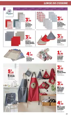 Super U - Prévisualisation de Super U - Le blanc valide à partir de 27.12.2025 | Page: 19 | Produits: Torchon, Tablier, Coton, Mouchoirs