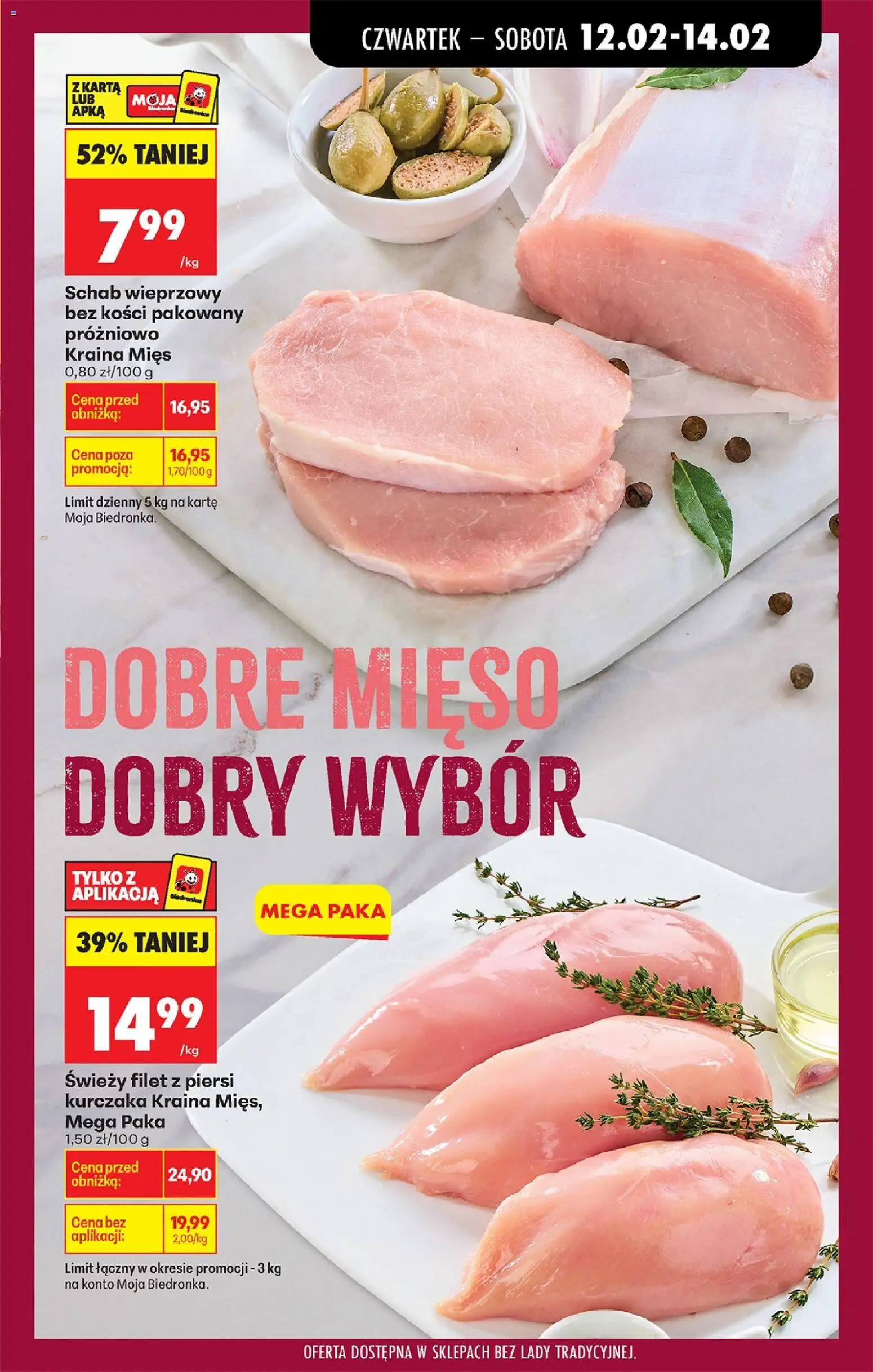 Biedronka gazetka - Oferta w tym tygodniu od 12.02.2026 | Strona: 41 | Produkty: Karta, Mięso, Kraina mięs, Schab wieprzowy bez kości