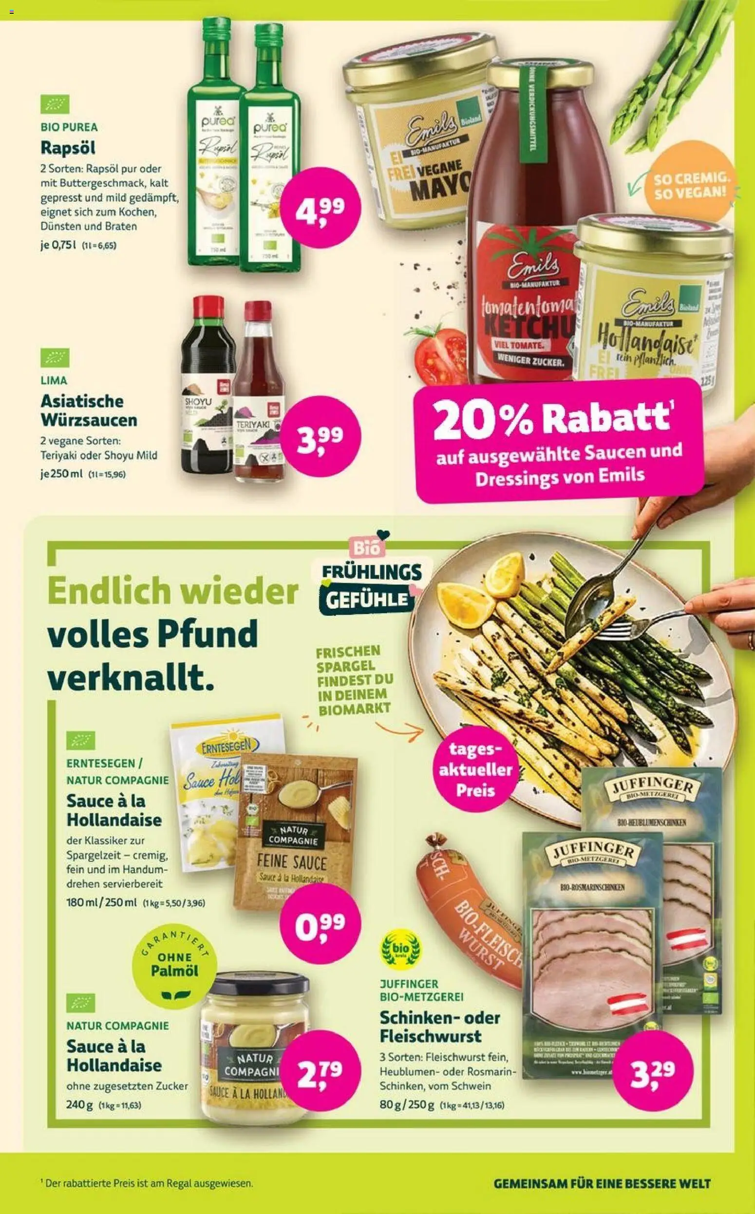 BioMarkt Prospekt 	 – gültig ab 08.04.2026 | Seite: 9 | Produkte: Rapsöl, Spargel, Wurst, Schinken