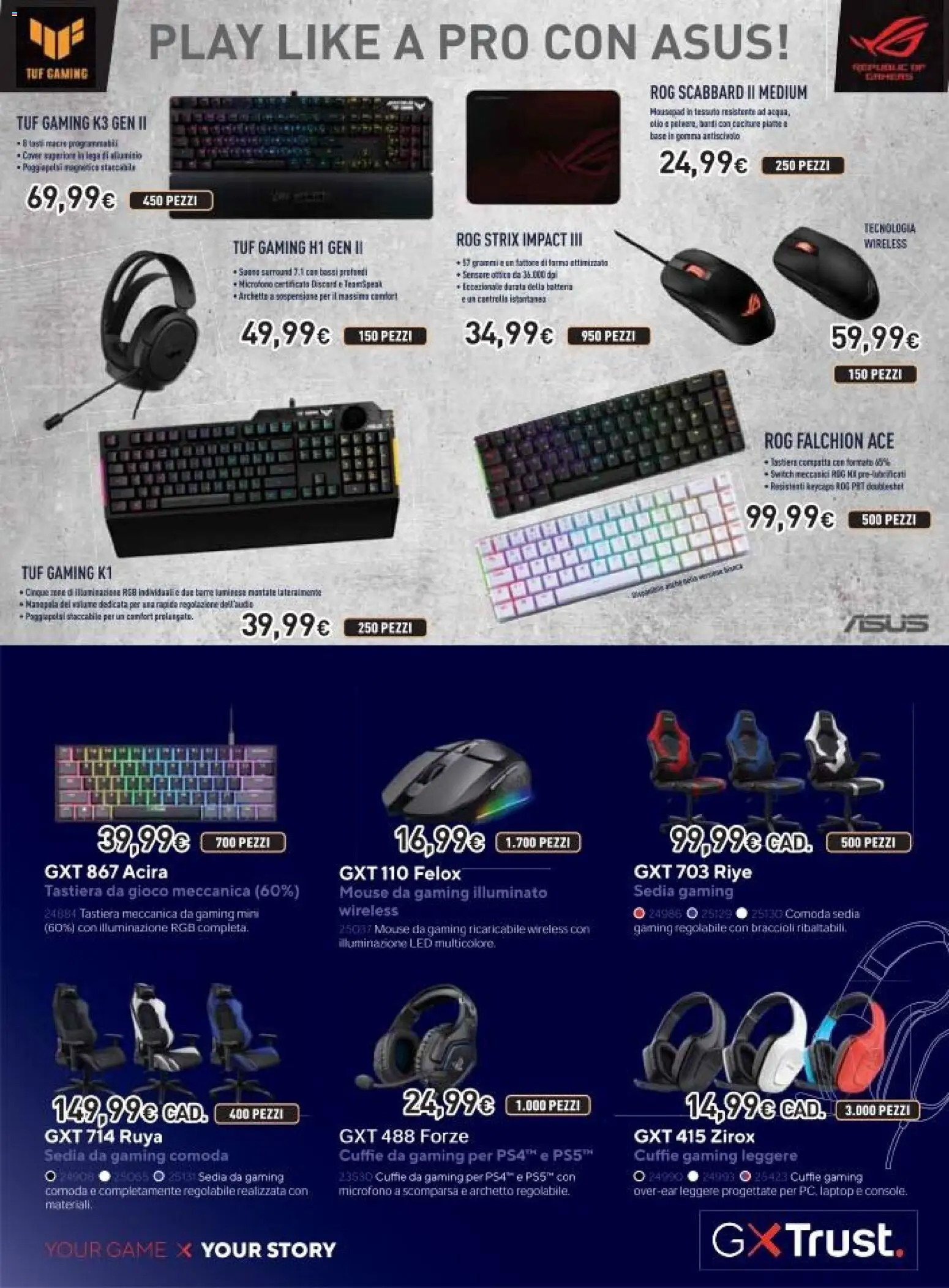 Volantino Unieuro del 26.11.2025 | Pagina: 42 | Prodotti: Laptop, Tastiera, Gioco, Microfono