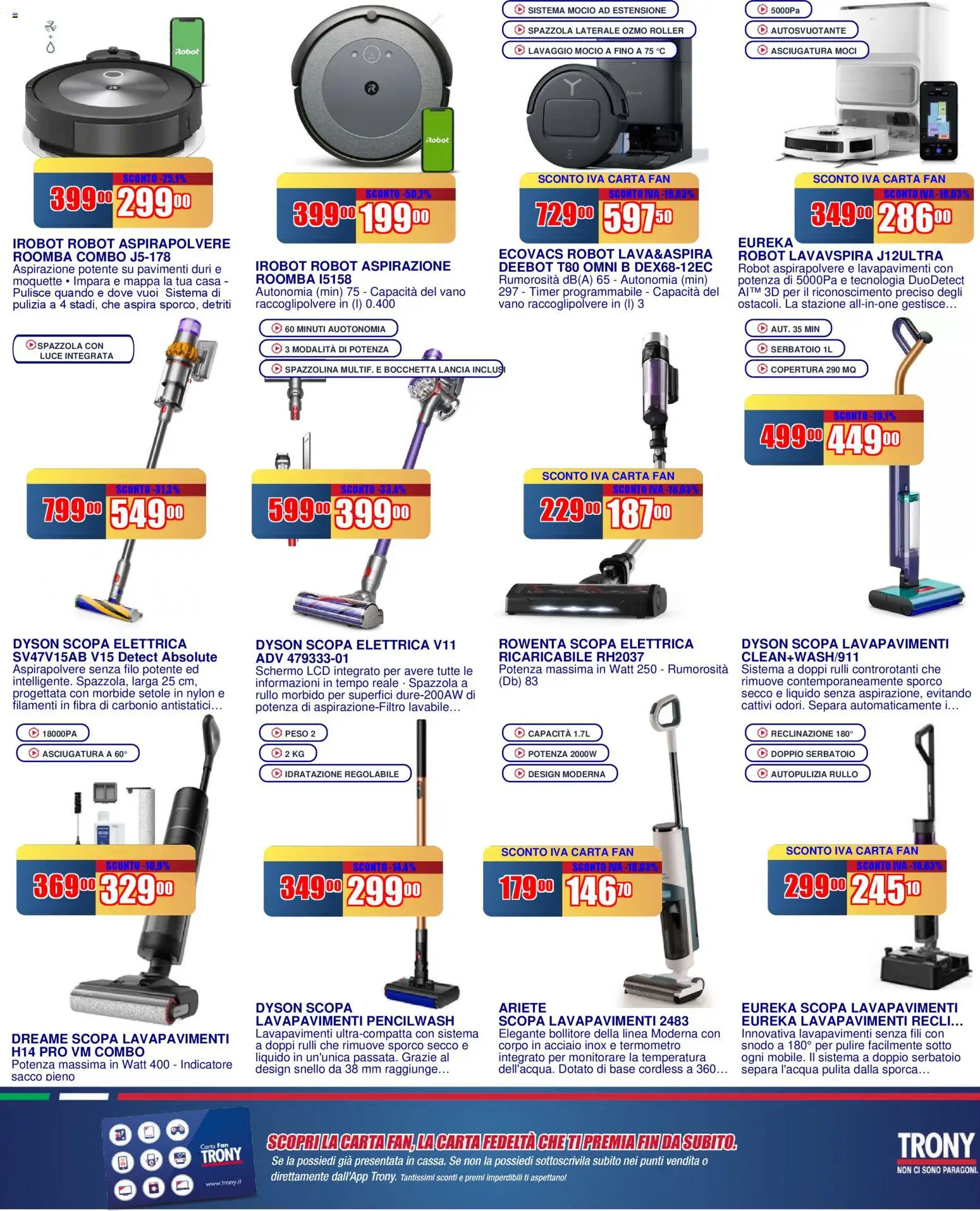 Volantino Trony del 02.04.2026 | Pagina: 11 | Prodotti: Spazzola, Scopa elettrica, Mocio, Robot