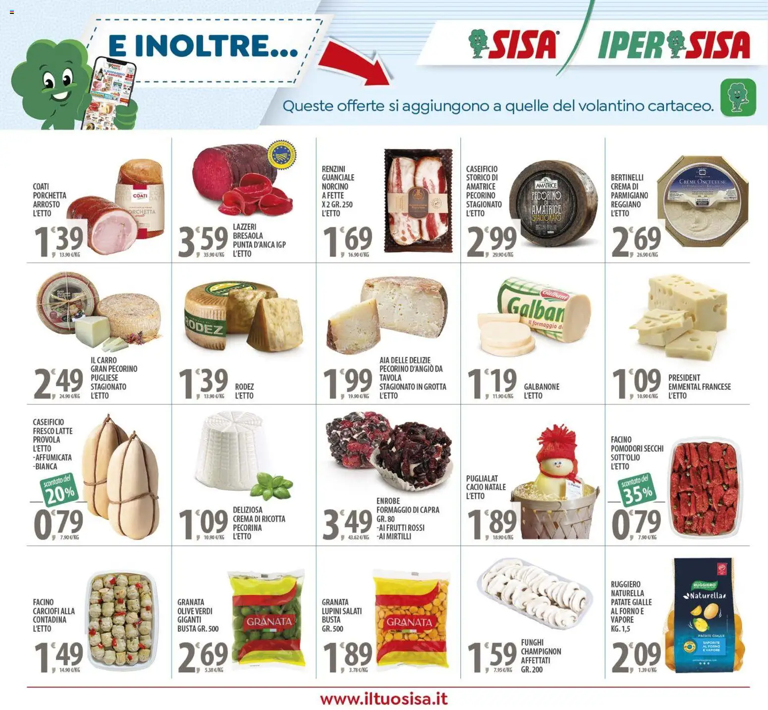 Volantino SISA del 16.12.2025 | Pagina: 18 | Prodotti: Porchetta, Latte, Formaggio, Ricotta