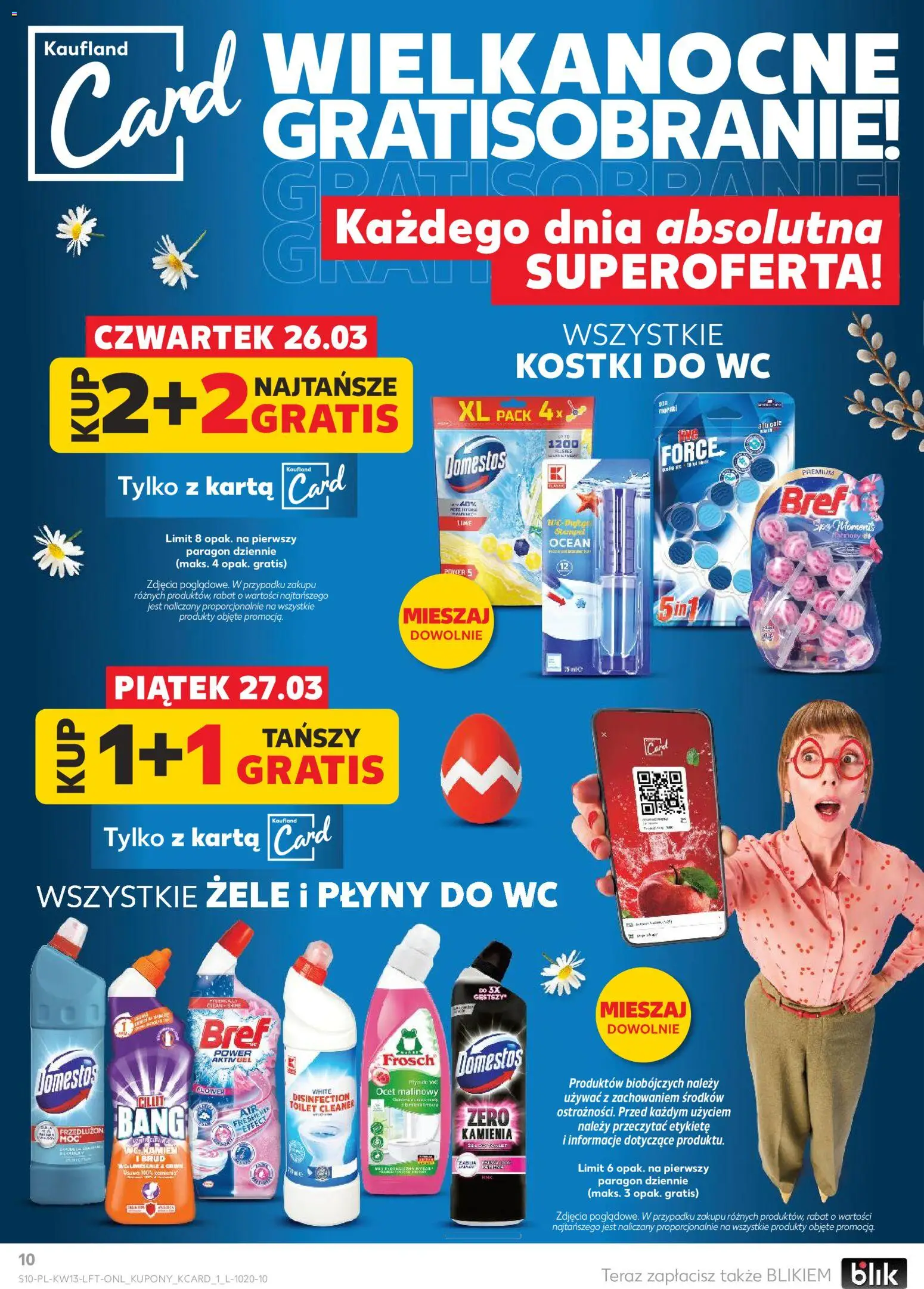 Kaufland gazetka od 26.03.2026 | Strona: 10 | Produkty: Kostki do wc, Ocet, Cleaner, Domestos