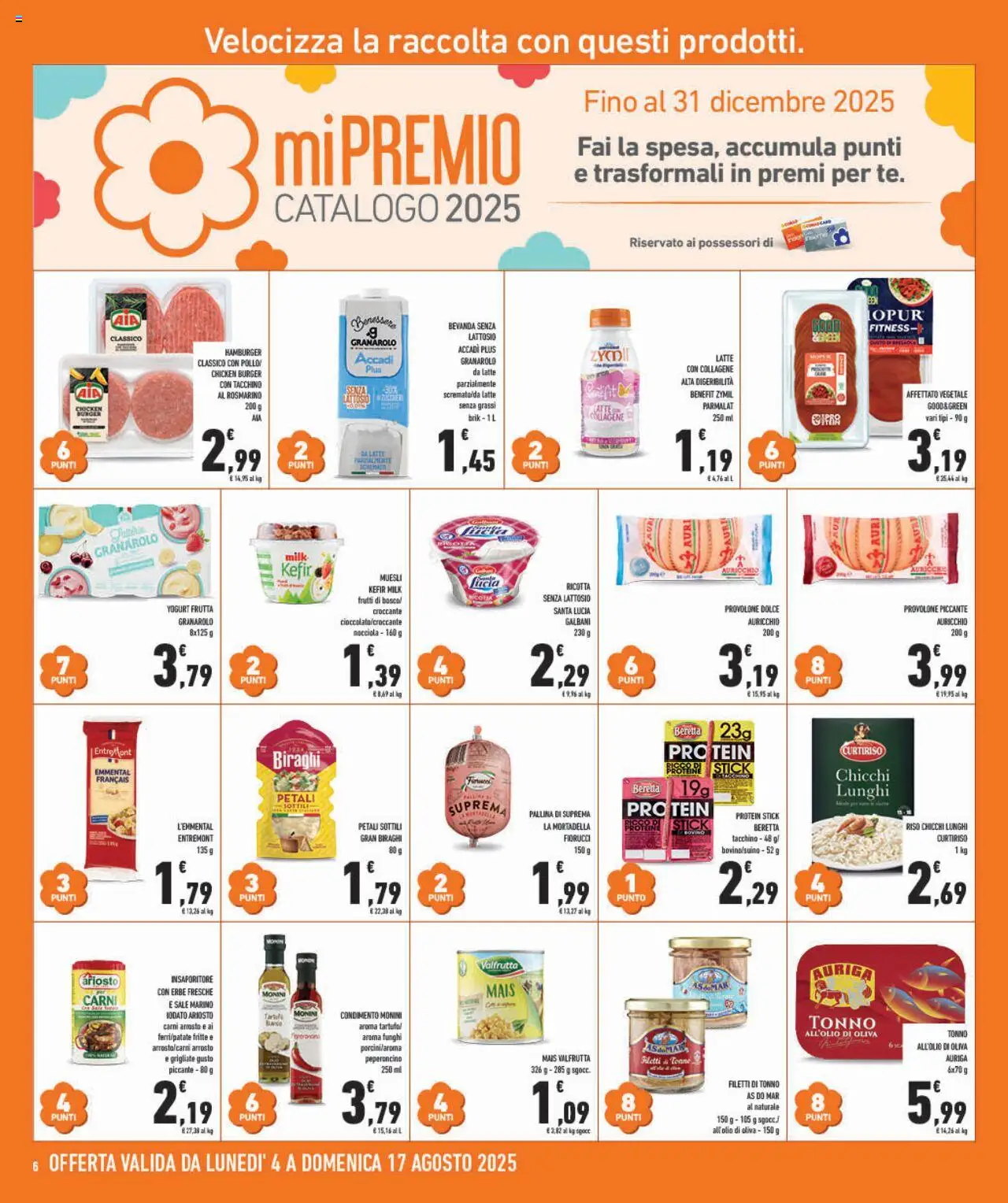 Volantino Conad del 06.08.2025 | Pagina: 6 | Prodotti: Provolone, Tacchino, Tonno, Mortadella