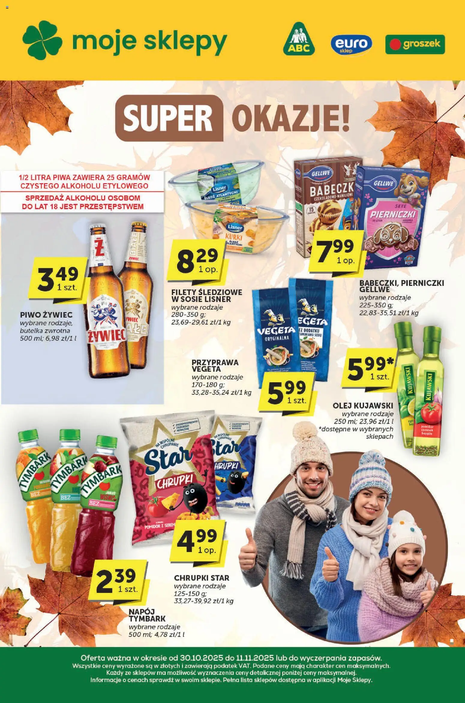 Euro Sklep Gazetka - Katalog od 30.10.2025 | Strona: 1 | Produkty: Groszek, Śledź, Chrupki, Piwo