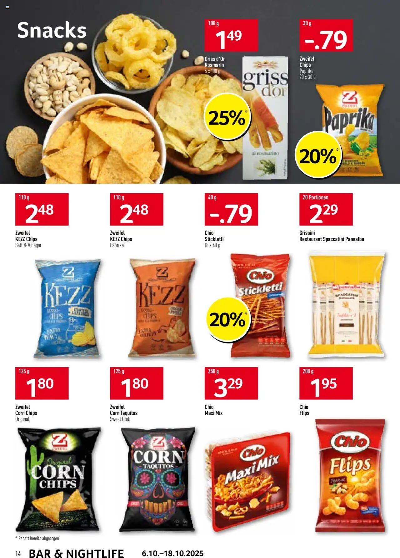 Prodega Aktionen Bar & Nightlife – gültig ab 06.10.2025 | Seite: 14 | Produkte: Chili, Chips
