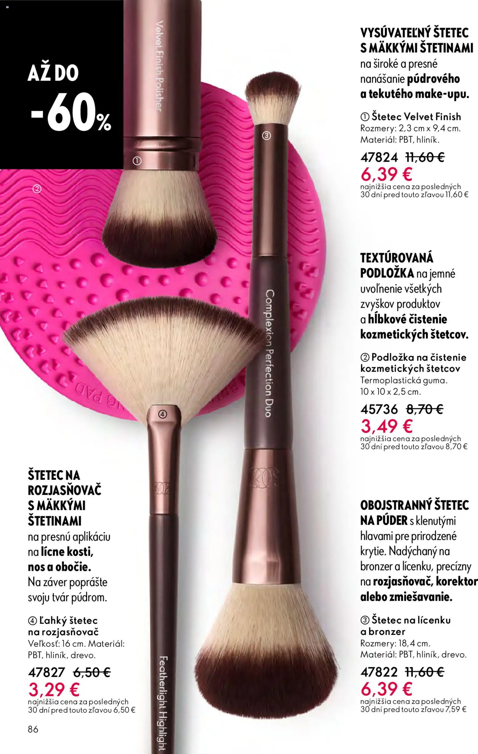 Nové Oriflame akcie – leták je platný od 06.05.2026 | Strana: 86 | Produkty: Púder, Bronzer, Rozjasňovač, Štetec