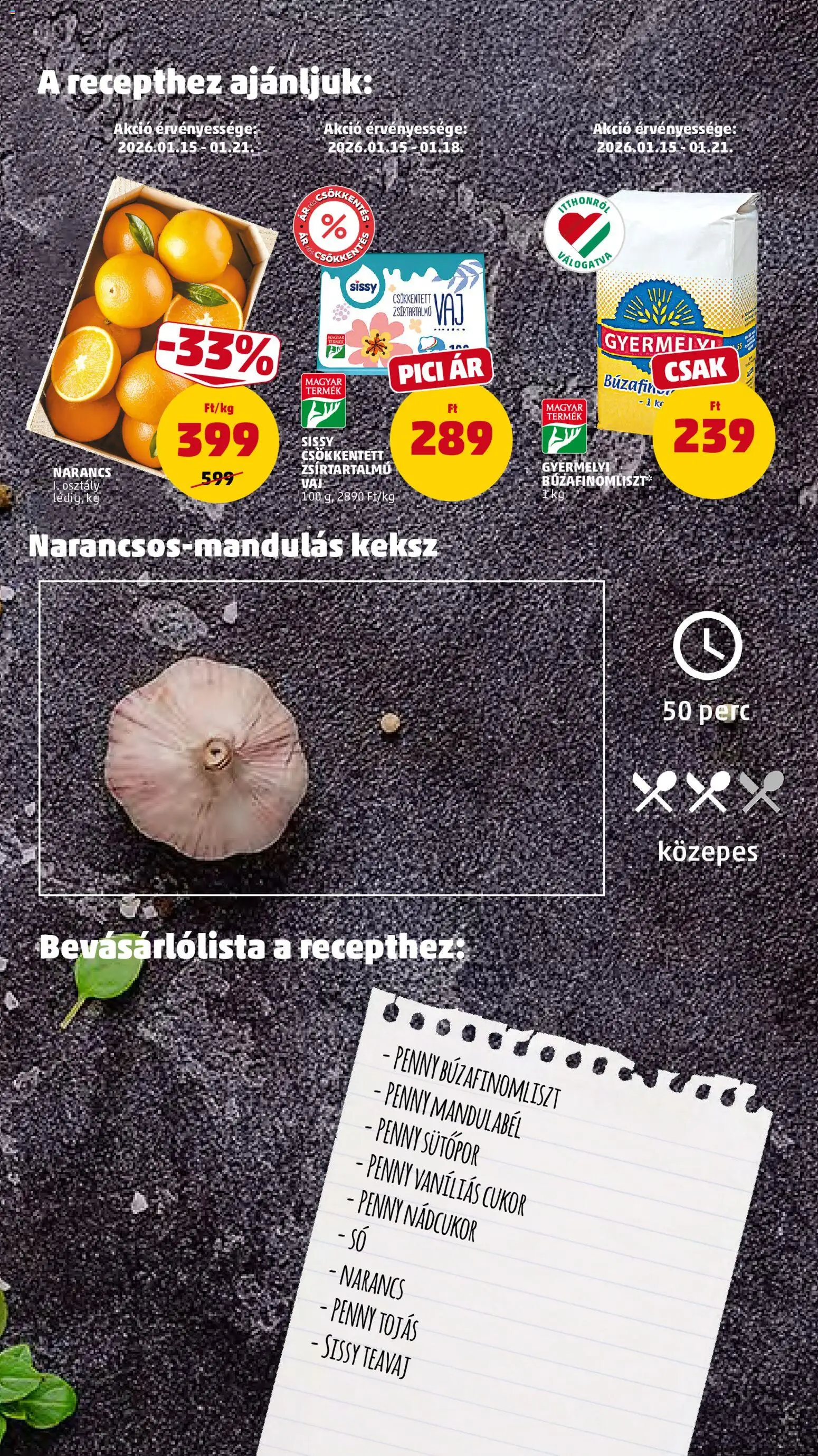 PENNY akciós ujság - amely érvényes a következő dátumtól: 15.01.2026 | Oldal: 7 | Termékek: Nádcukor, Keksz, Só, Cukor