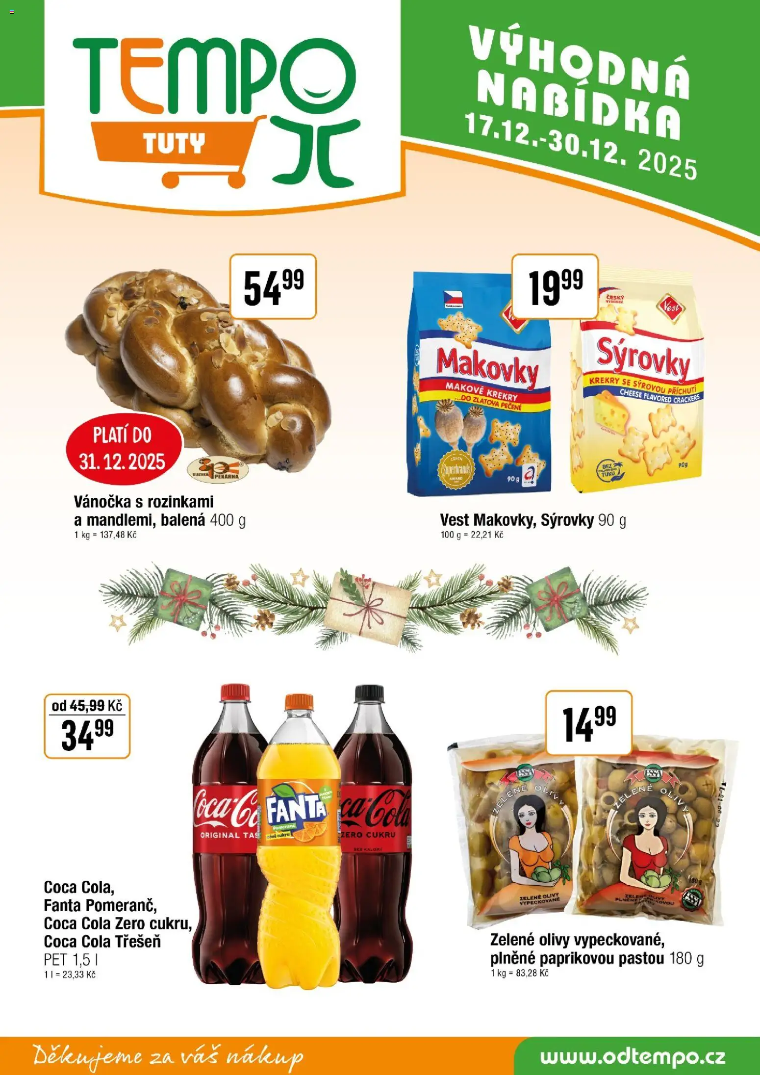 Tempo leták - Tuty od 17.12.2025 | Strana: 11 | Produkty: Fanta, Krekry, Vánočka, Cola