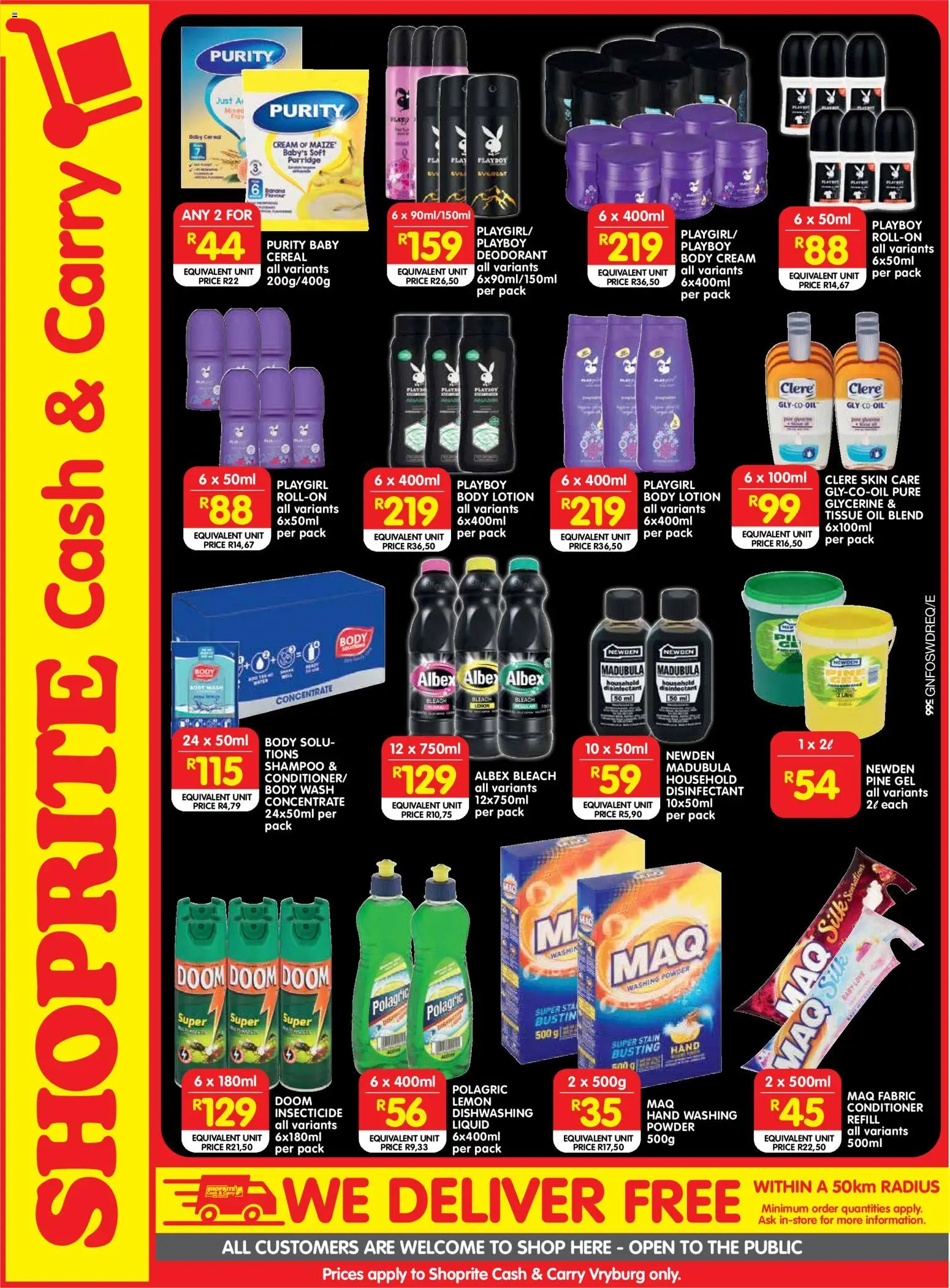New Shoprite catalogue – valid from 17.11.2025 | Page: 3 | Products: Tissue oil, Bleach, Lemon, Lotion