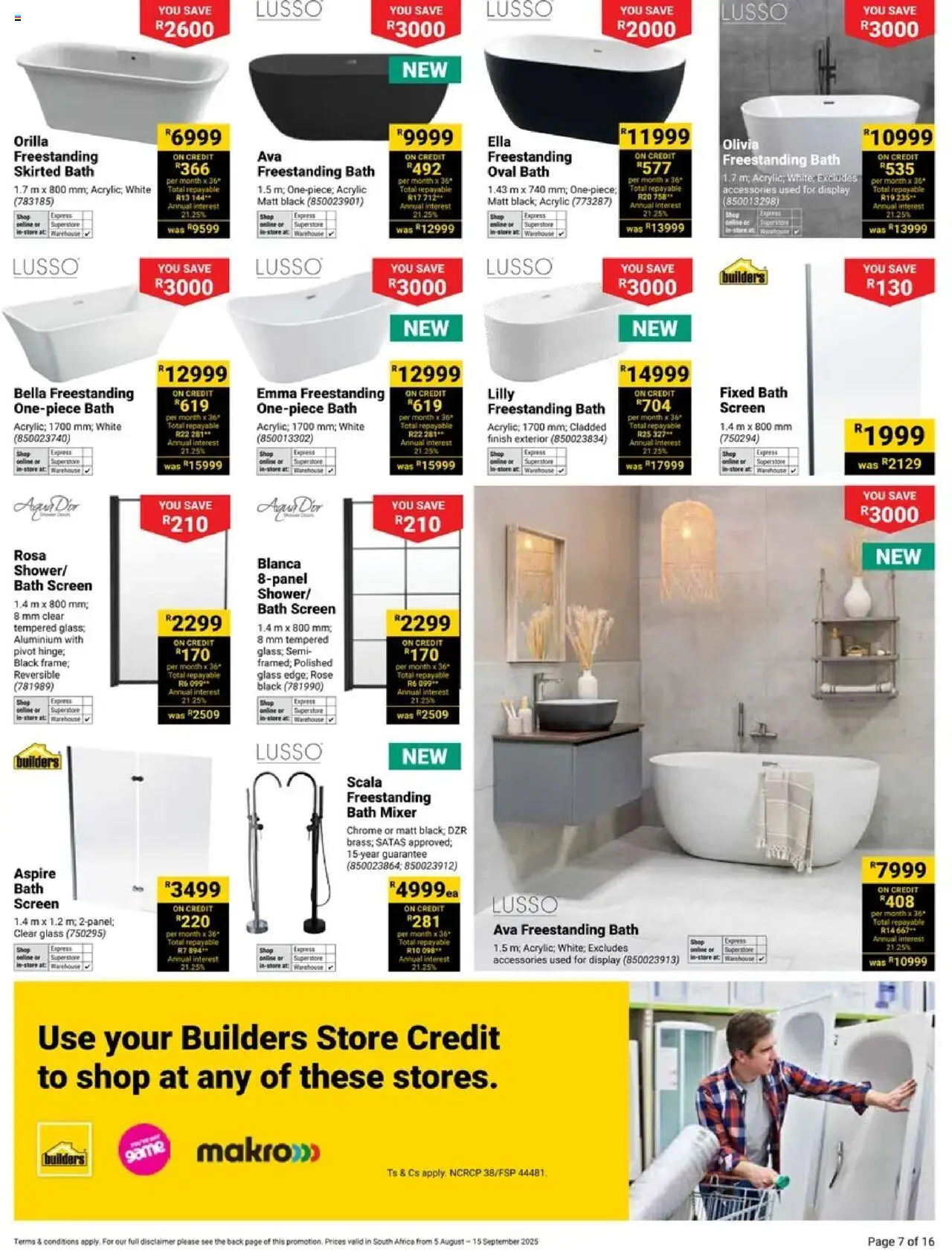 Builders - Your Bathroom Reimagined │ valid from 05.08.2025 | Page: 7 | Products: Mixer, Bath