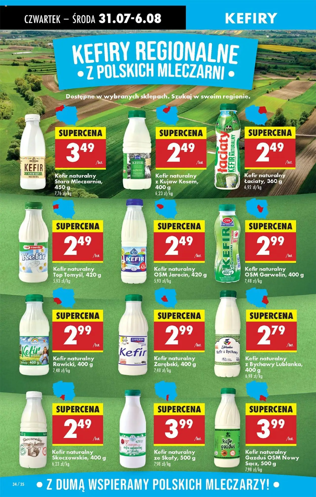 Biedronka gazetka - Oferta W tym tygodniu od 31.07.2025 | Strona: 46 | Produkty: Top, Kefir, Kefir naturalny