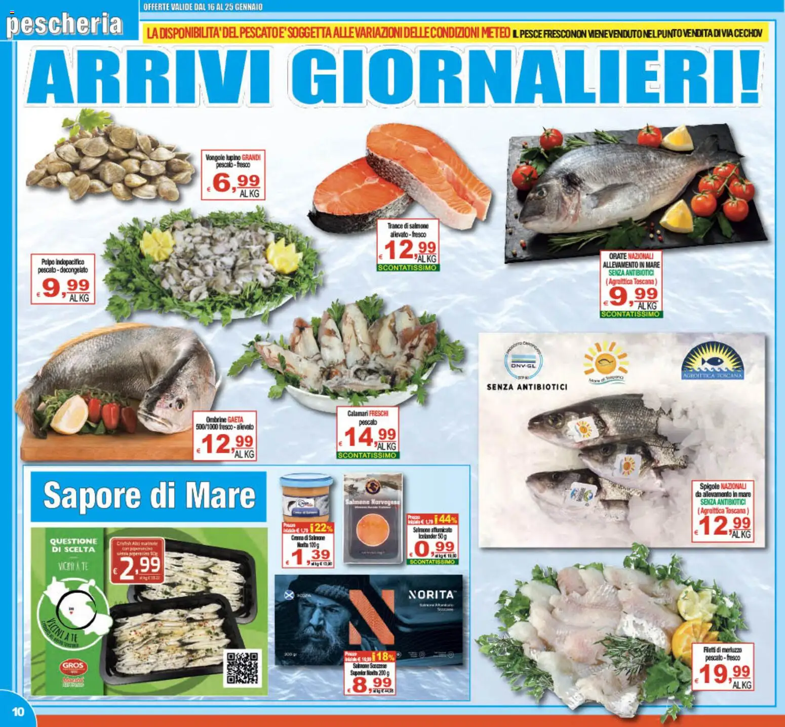 Volantino CTS del 16.01.2026 | Pagina: 10 | Prodotti: Tè, Vongole, Il pesce, Calamari
