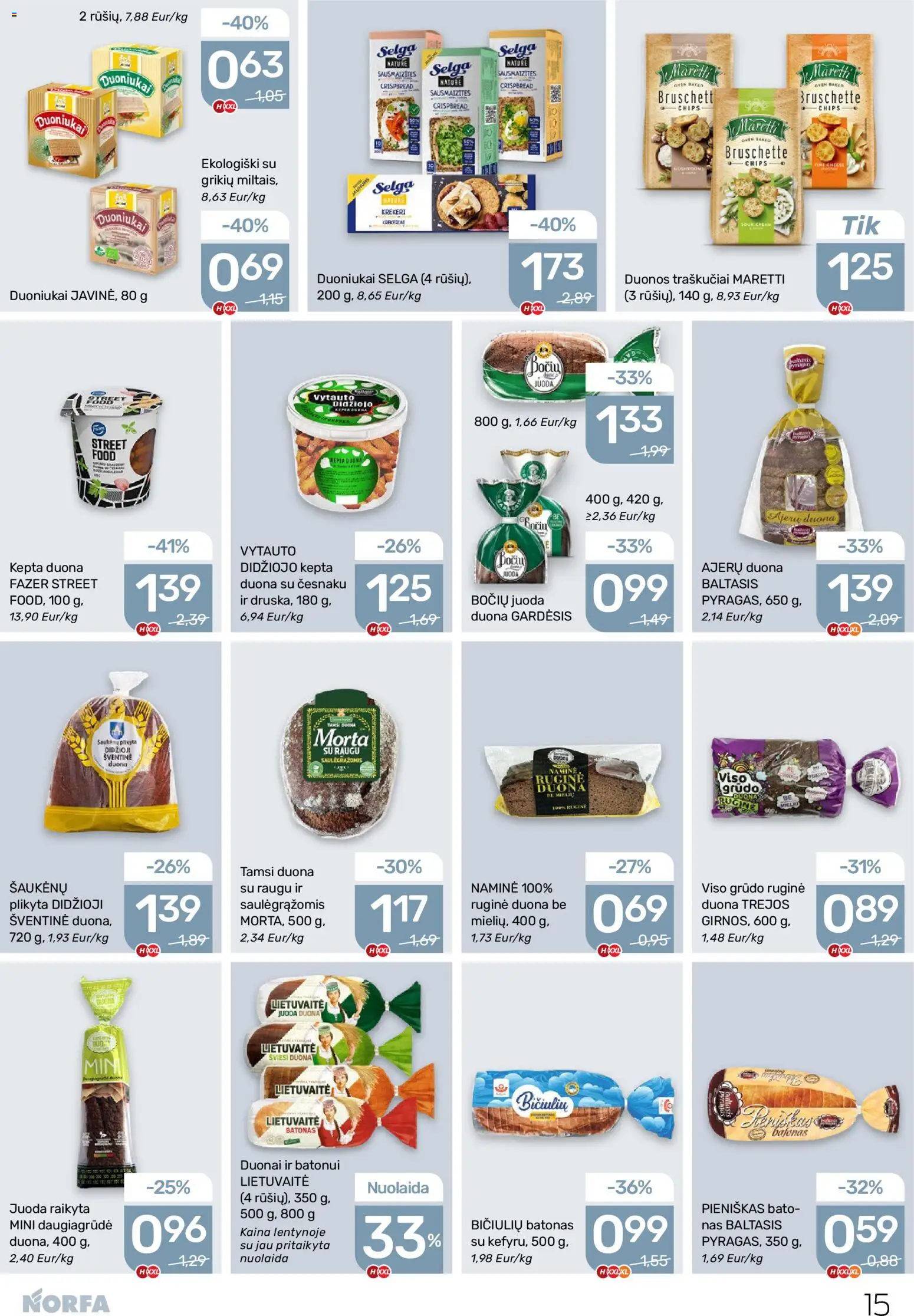 NORFA akcijos nuo 27.11.2025 | Puslapis: 15 | Prekių: Batonas, Duona, Traškučiai