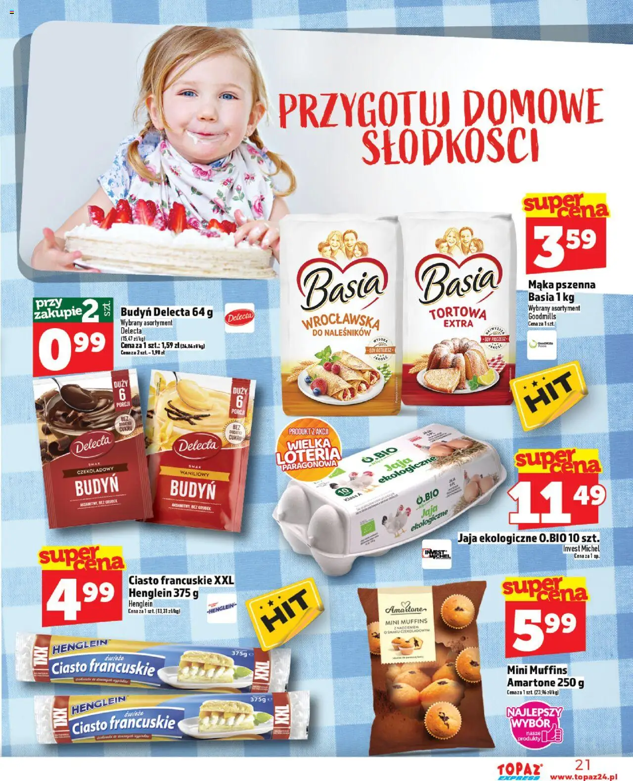 Topaz Gazetka - Express od 28.08.2025 | Strona: 21 | Produkty: Ciasto francuskie XXL, Ciasto francuskie, Ciasto, Jaja